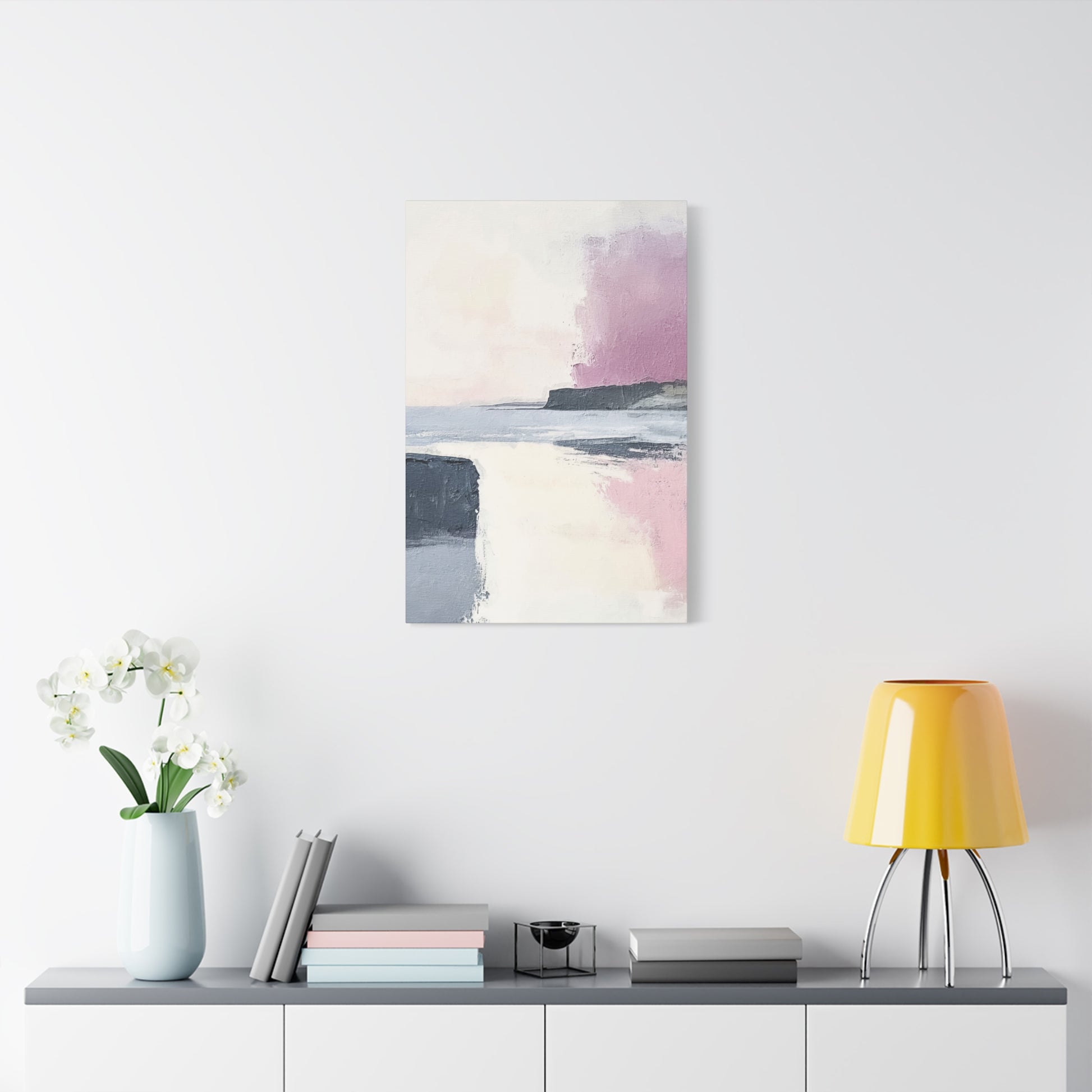 Lavender Ocean Canvas Wall Art Vertical - Canvasses
