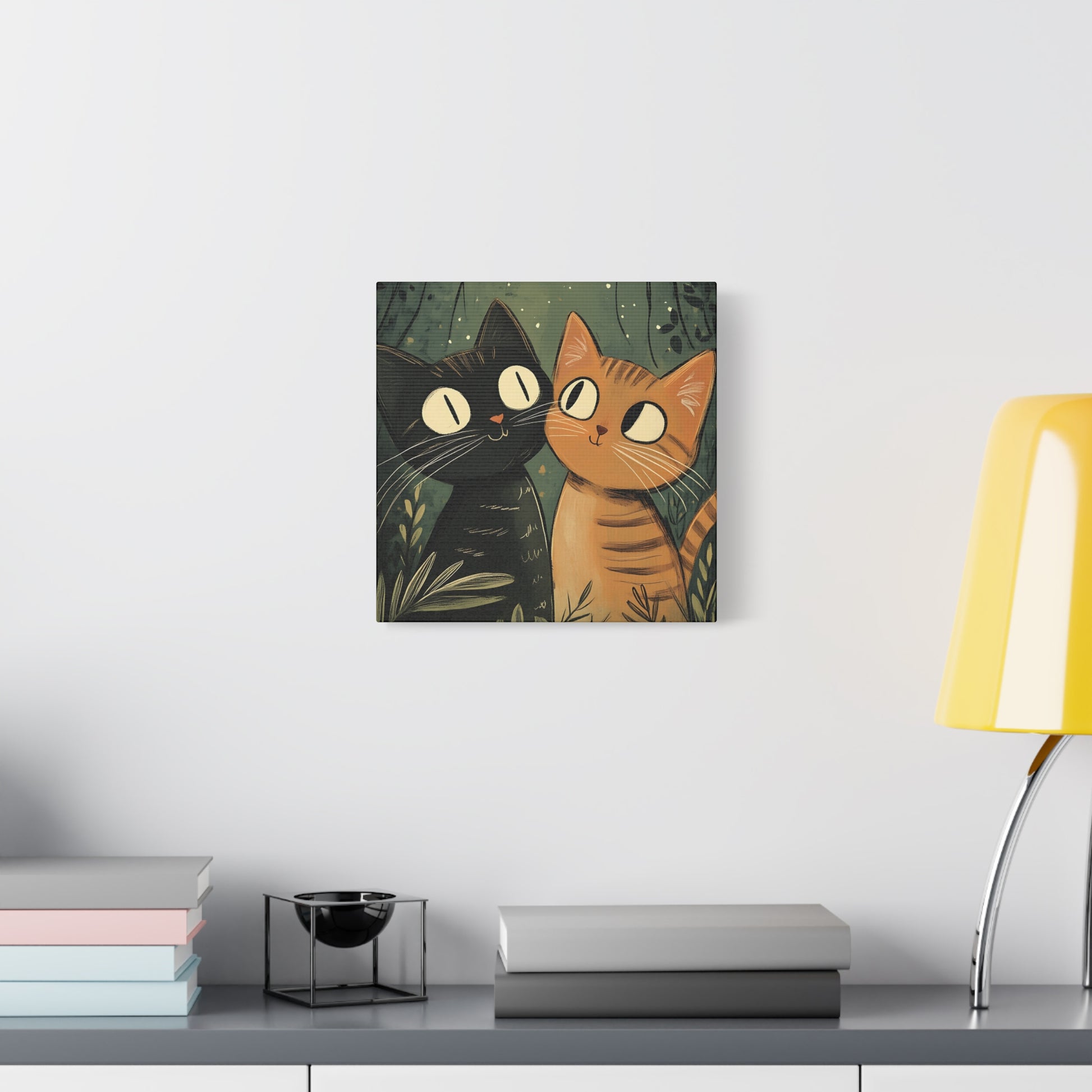 Cats in Love Canvas Wall Art Square - Canvasses