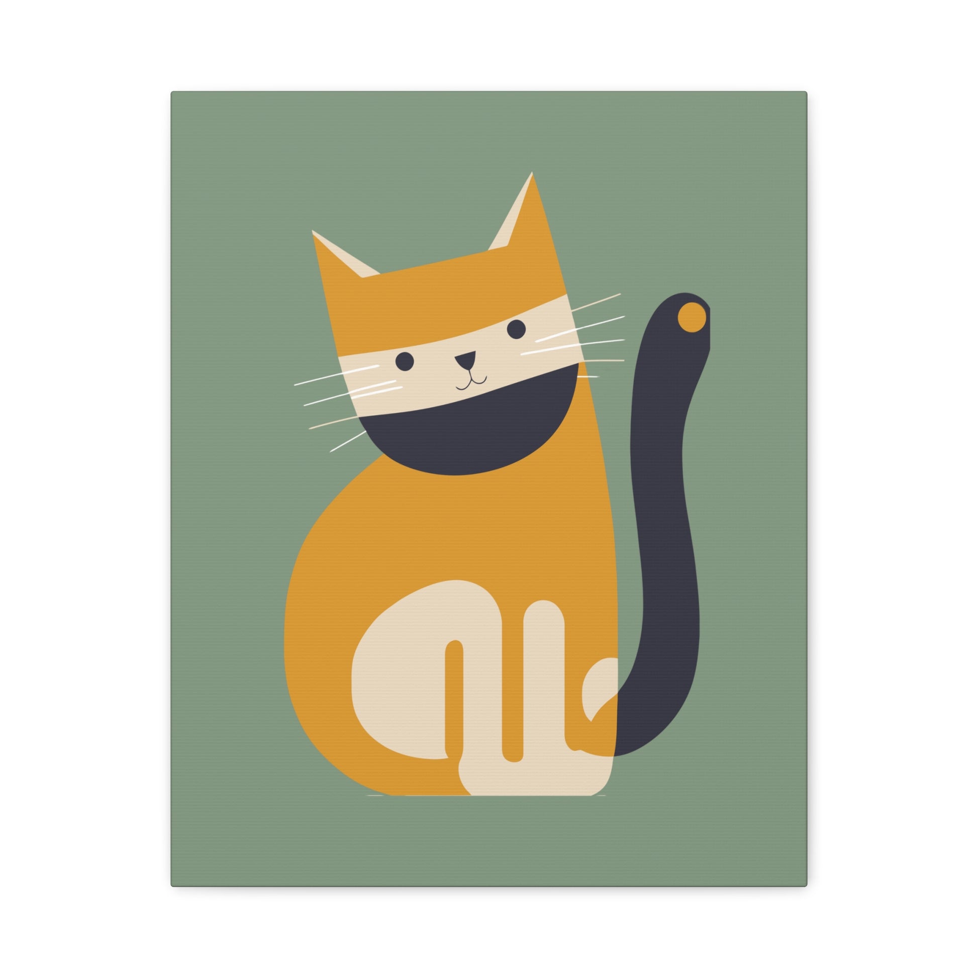 Orange Cat Canvas Wall Art Vertical - Canvasses