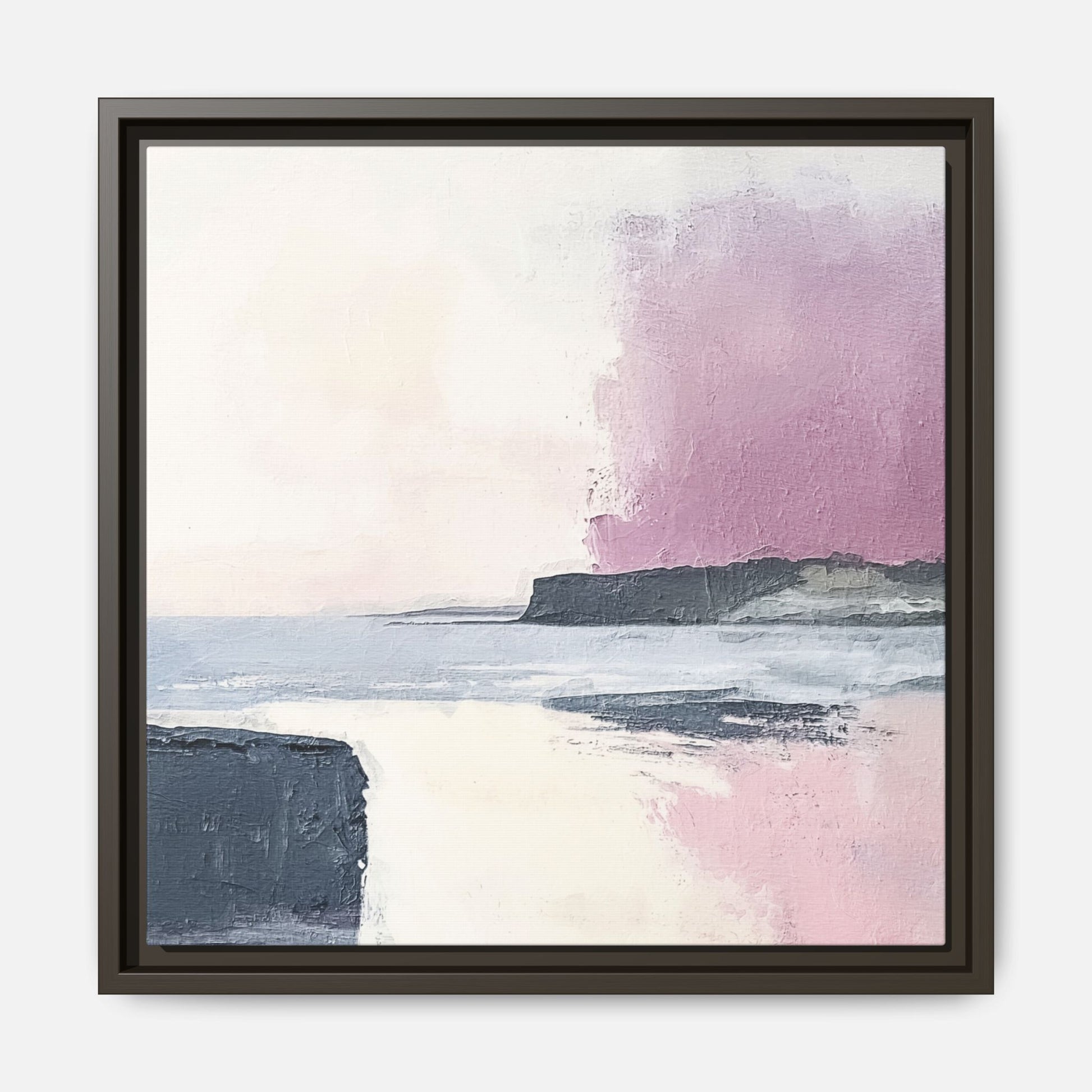 Lavender Ocean Framed Canvas Wall Art Square - Canvasses