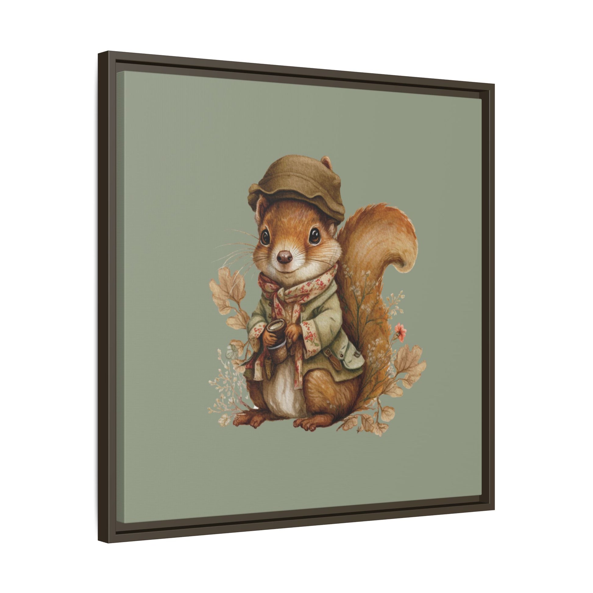 The Nut Collector Framed Canvas Wall Art Square - Canvasses