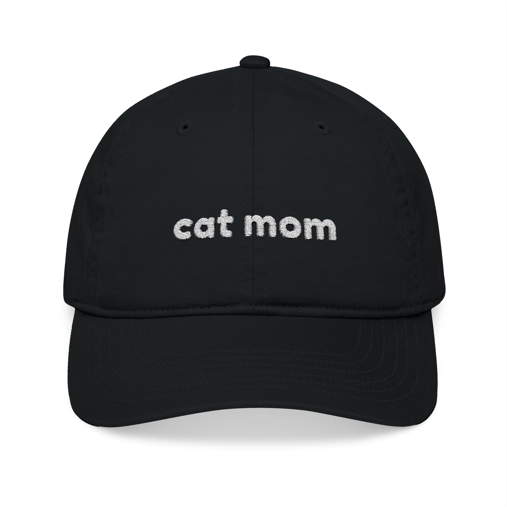 Cat Mom Embroidery Organic Baseball Cap - Canvasses