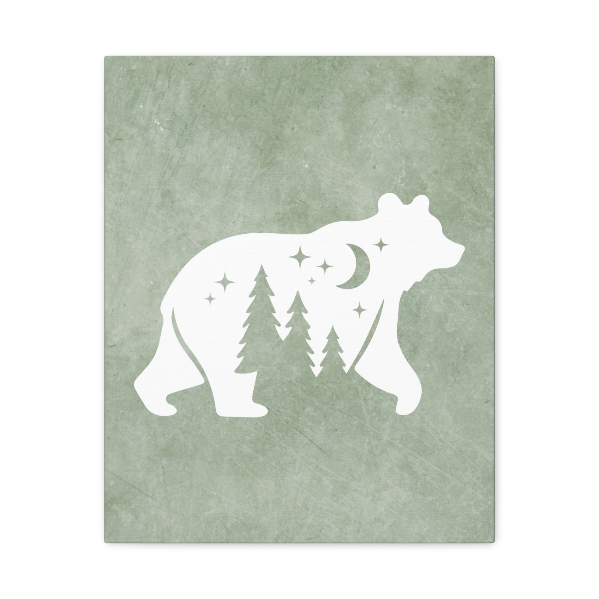 Silhouette Bear Canvas Wall Art Vertical - Canvasses