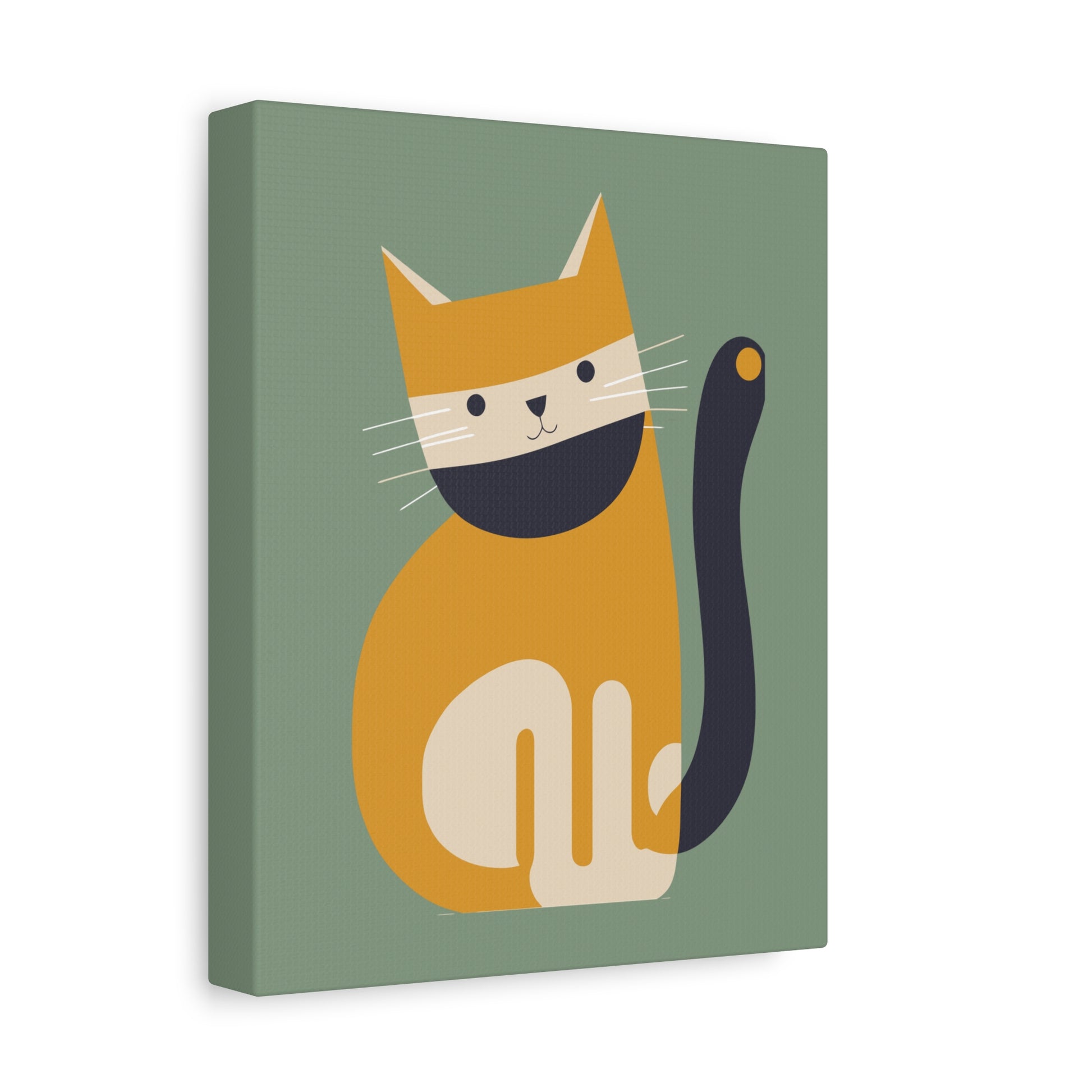 Orange Cat Canvas Wall Art Vertical - Canvasses