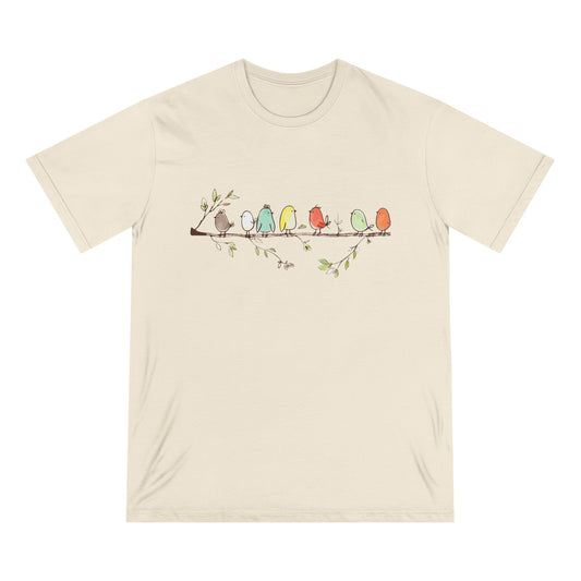 Watercolor Birds Women 100% Organic Cotton T-Shirt - Canvasses
