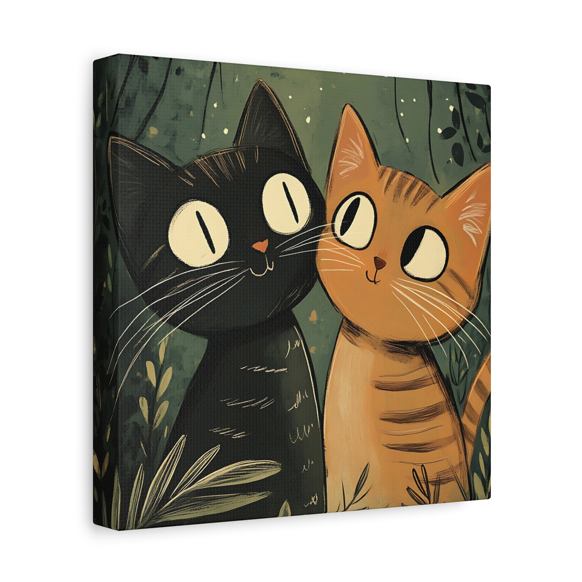 Cats in Love Canvas Wall Art Square - Canvasses