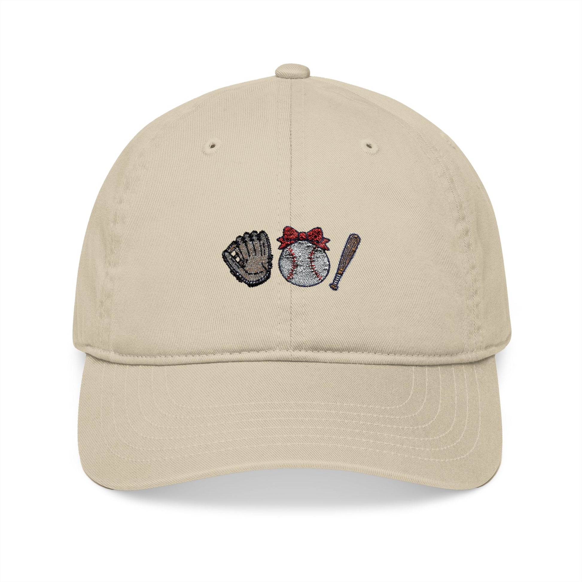 Baseball Art Embroidery Organic Baseball Cap - Canvasses