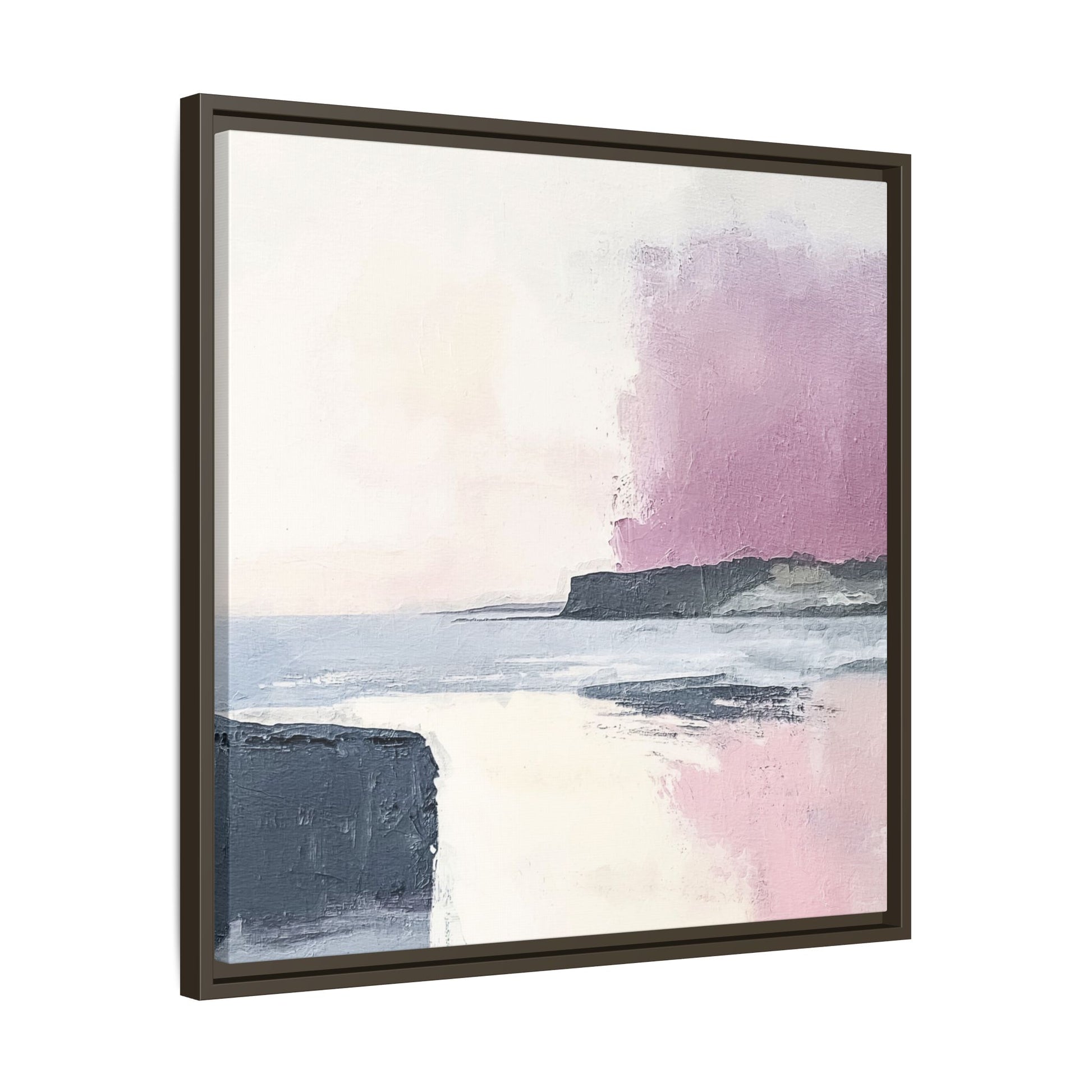 Lavender Ocean Framed Canvas Wall Art Square - Canvasses