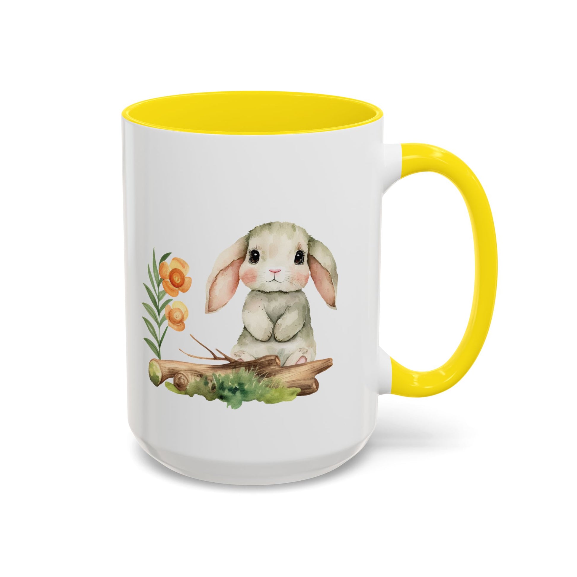 Watercolor Bunny Accent Mug - Canvasses