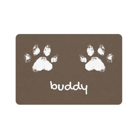 Dog Paws Personalized Pet Food Mat - Canvasses