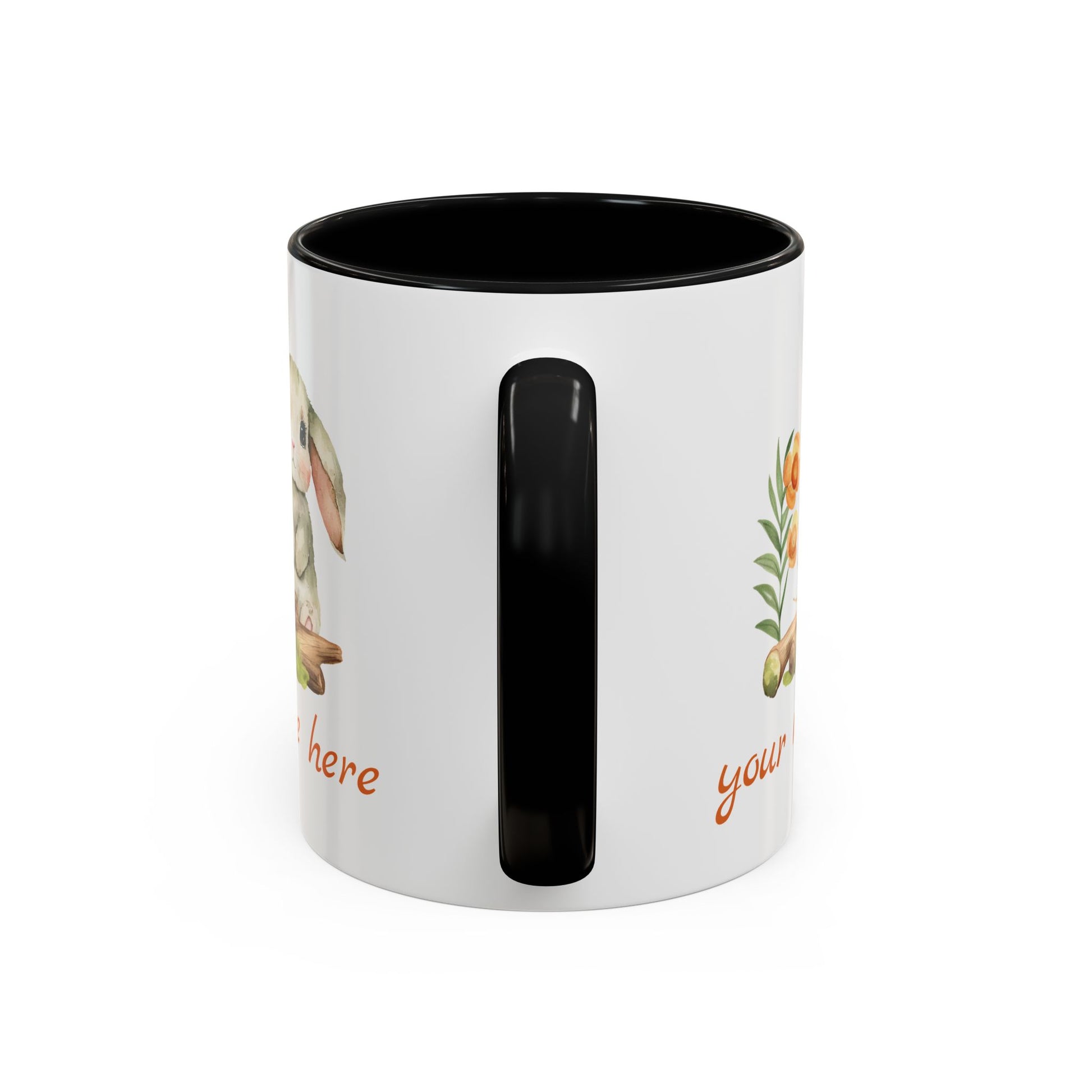 Watercolor Bunny Personalized Accent Mug - Canvasses