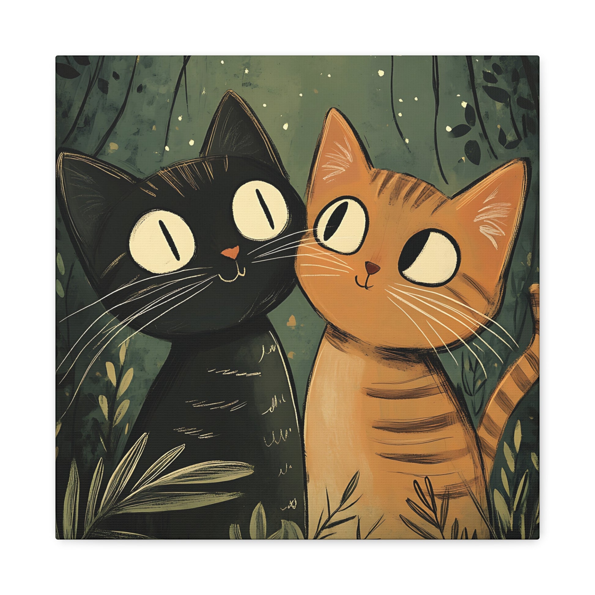 Cats in Love Canvas Wall Art Square - Canvasses