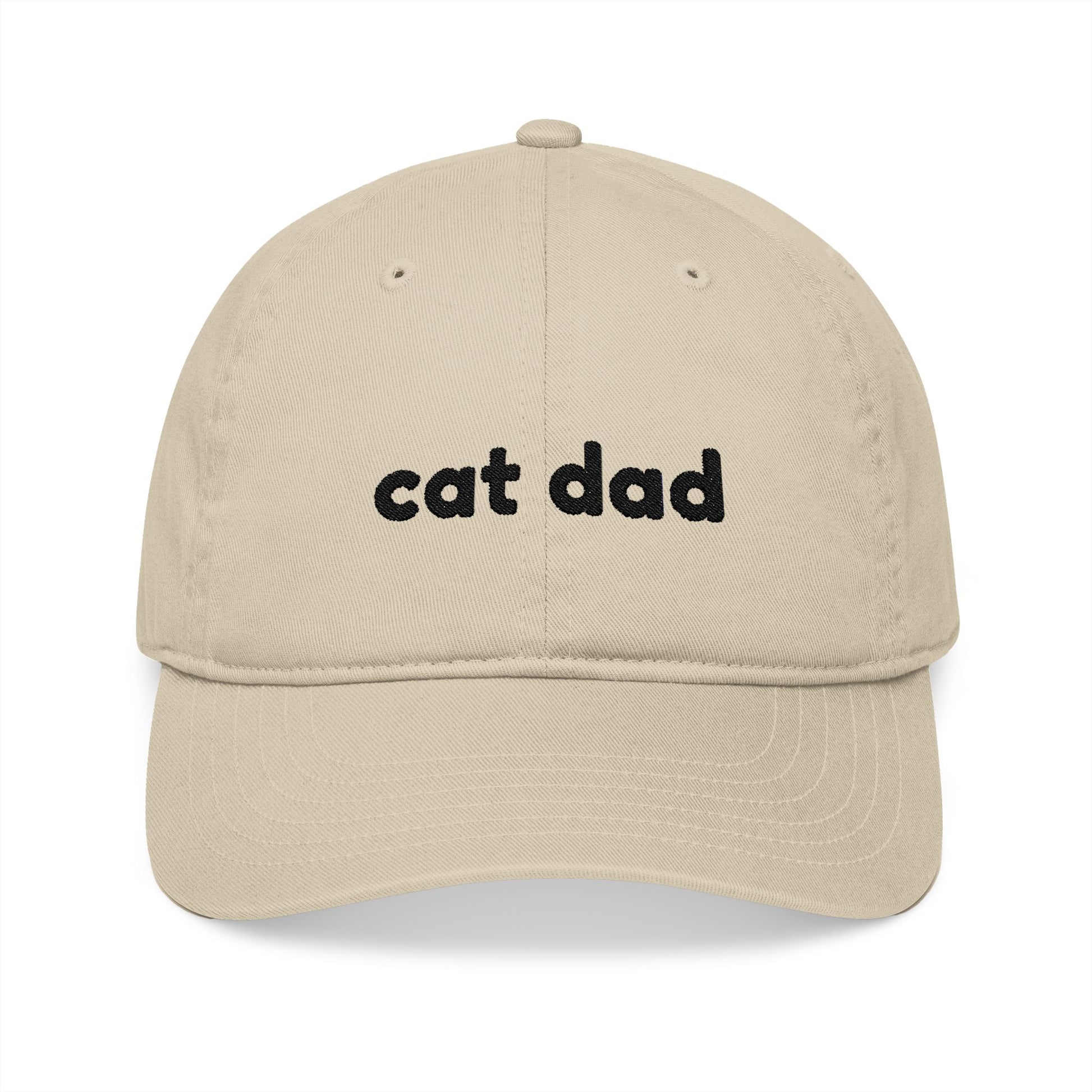 Cat Dad Embroidery Organic Baseball Cap - Canvasses
