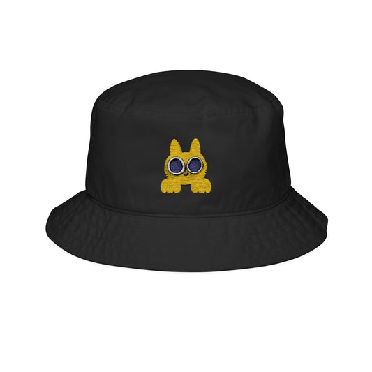Kawaii Peekaboo Cat Embroidery Bucket Hat