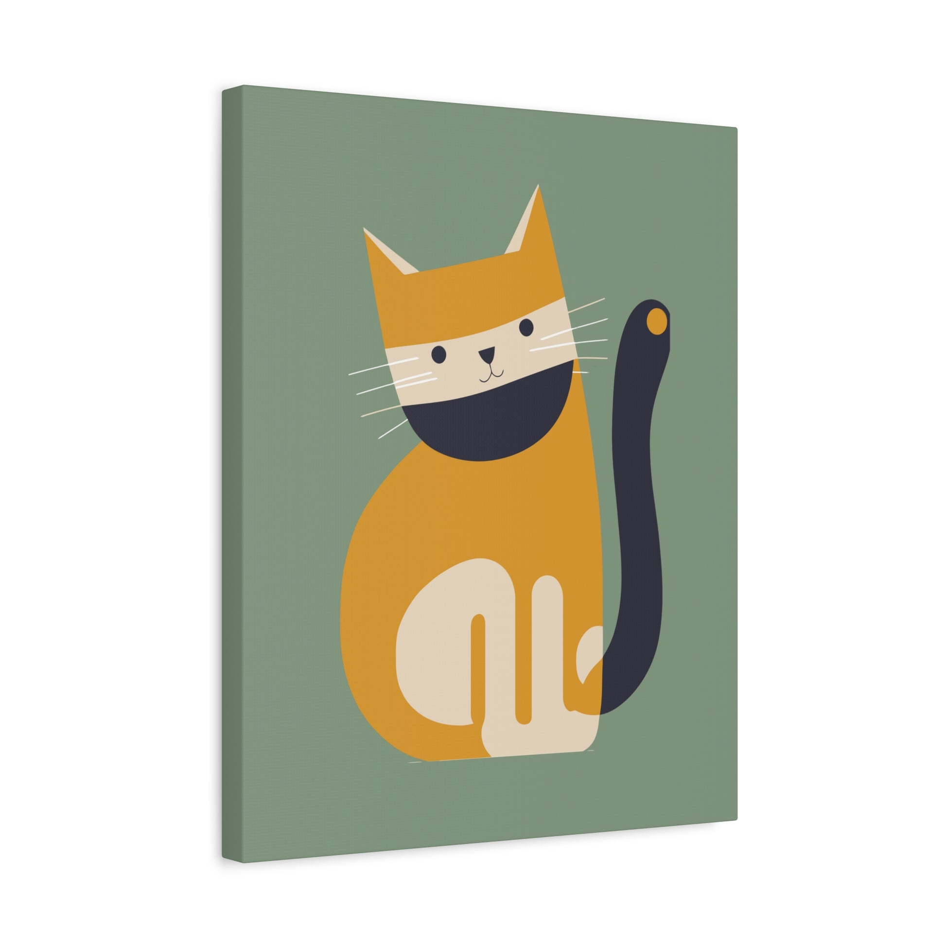 Orange Cat Canvas Wall Art Vertical - Canvasses