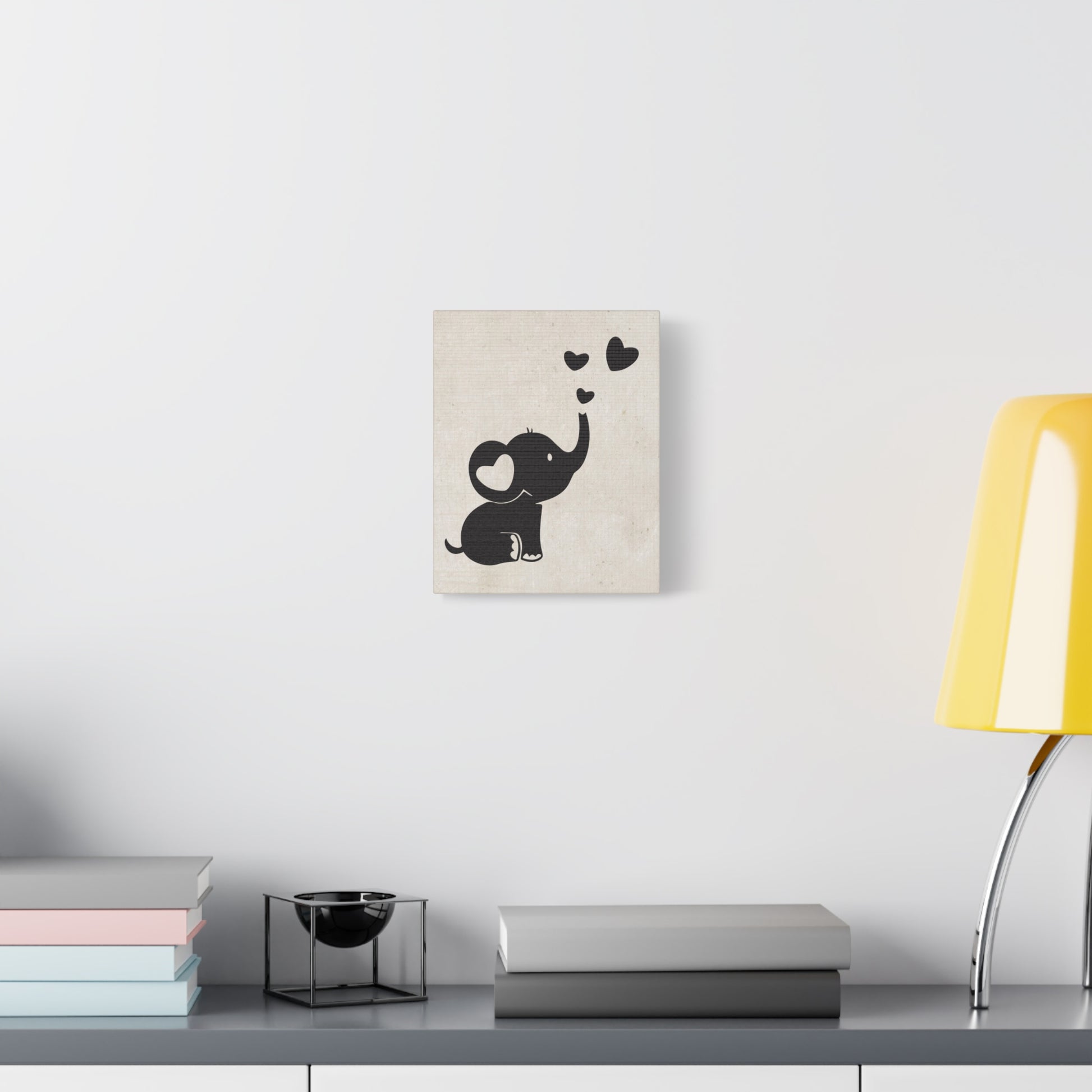 Elephant Silhouette Canvas Wall Art Vertical - Canvasses