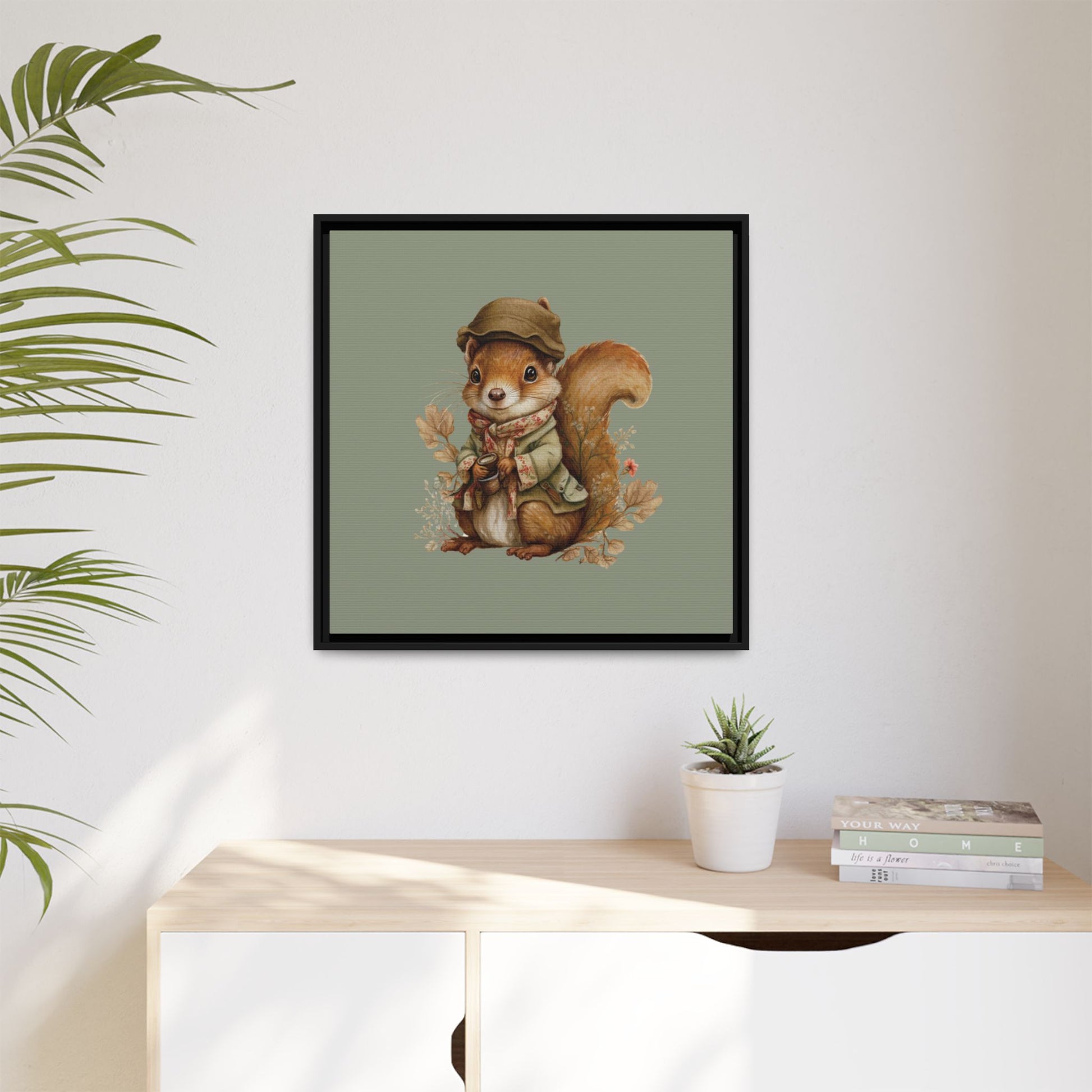 The Nut Collector Framed Canvas Wall Art Square - Canvasses