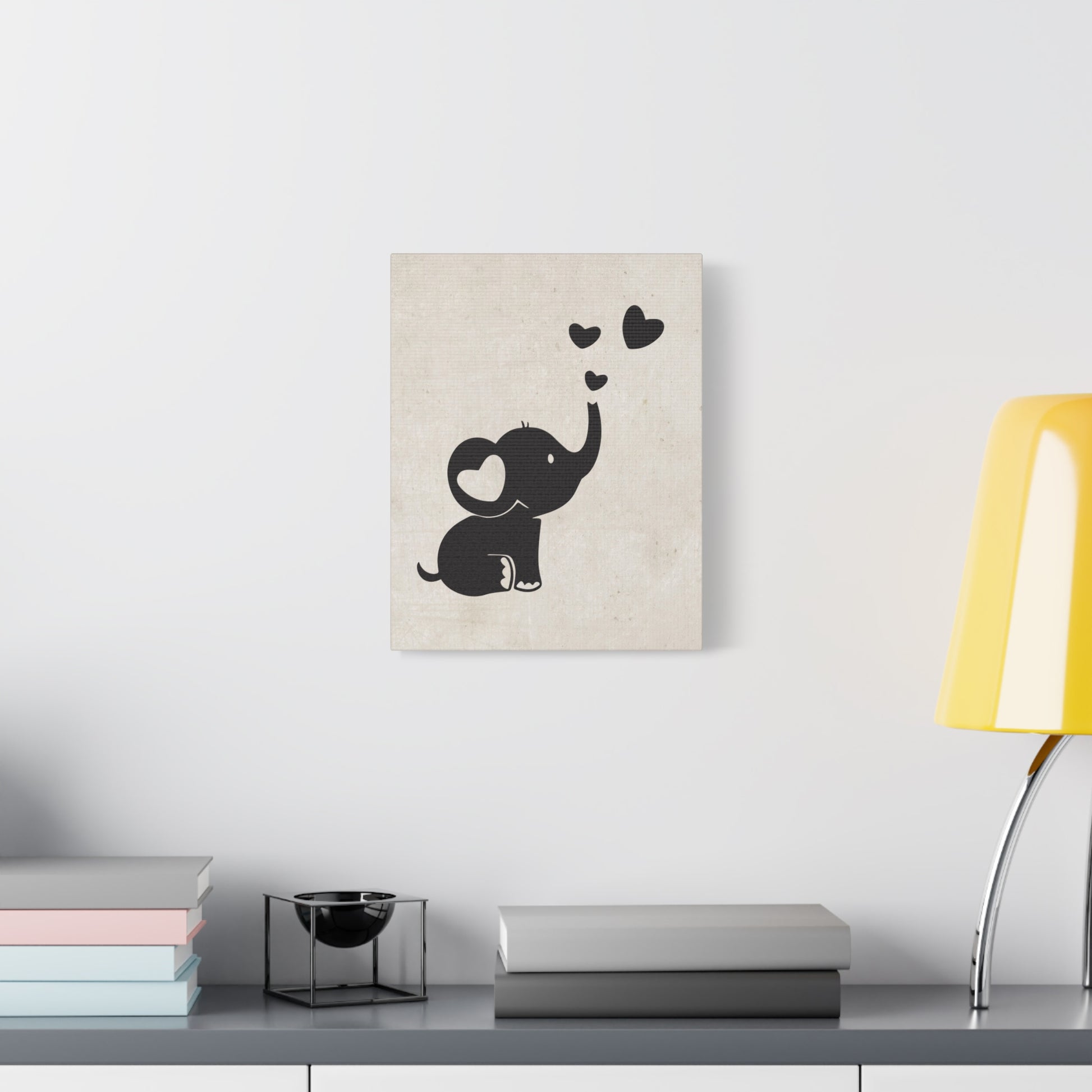 Elephant Silhouette Canvas Wall Art Vertical - Canvasses