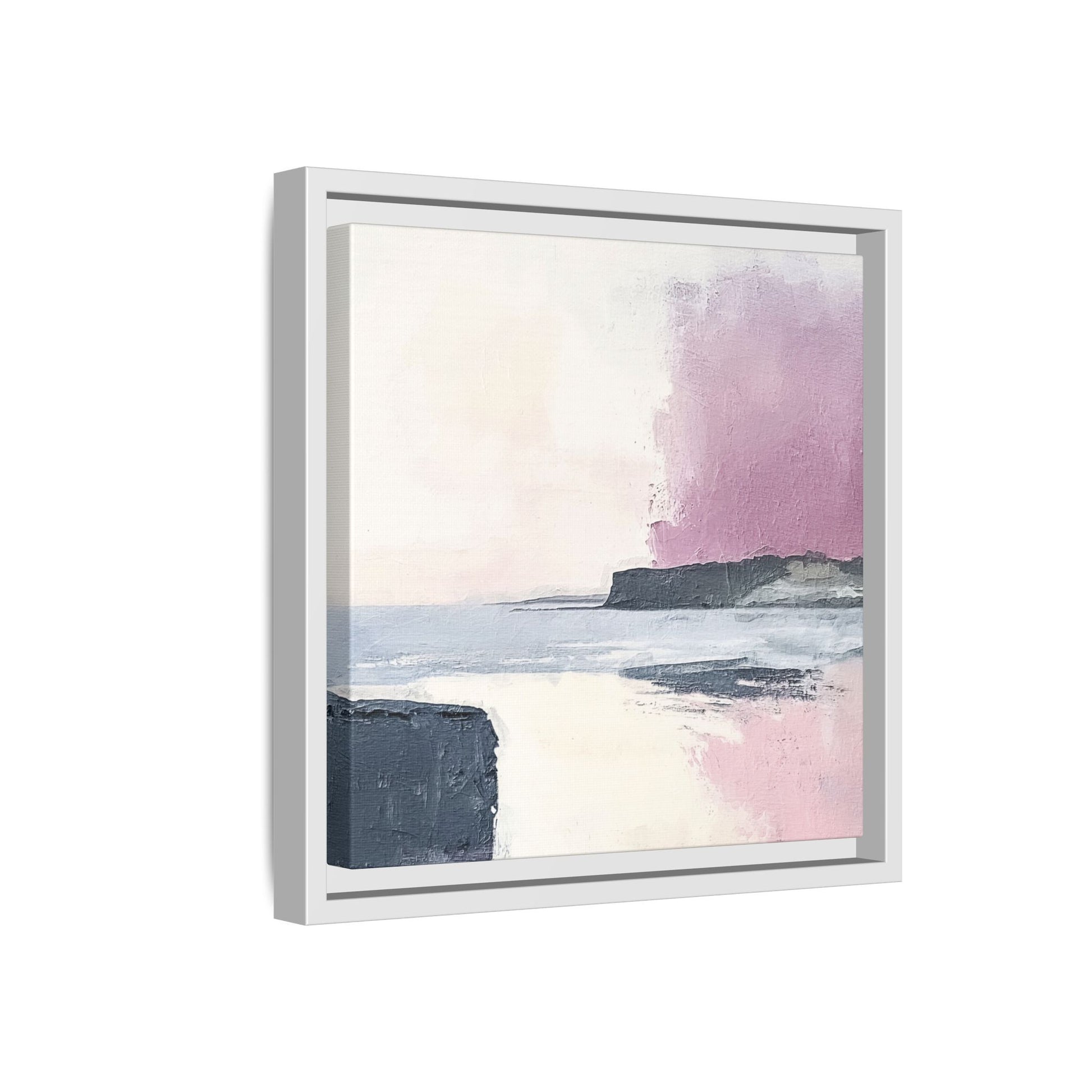 Lavender Ocean Framed Canvas Wall Art Square - Canvasses