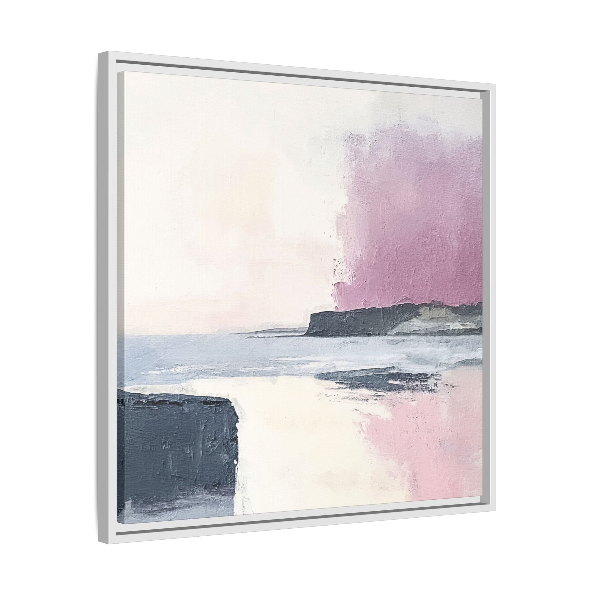 Lavender Ocean Framed Canvas Wall Art Square - Canvasses