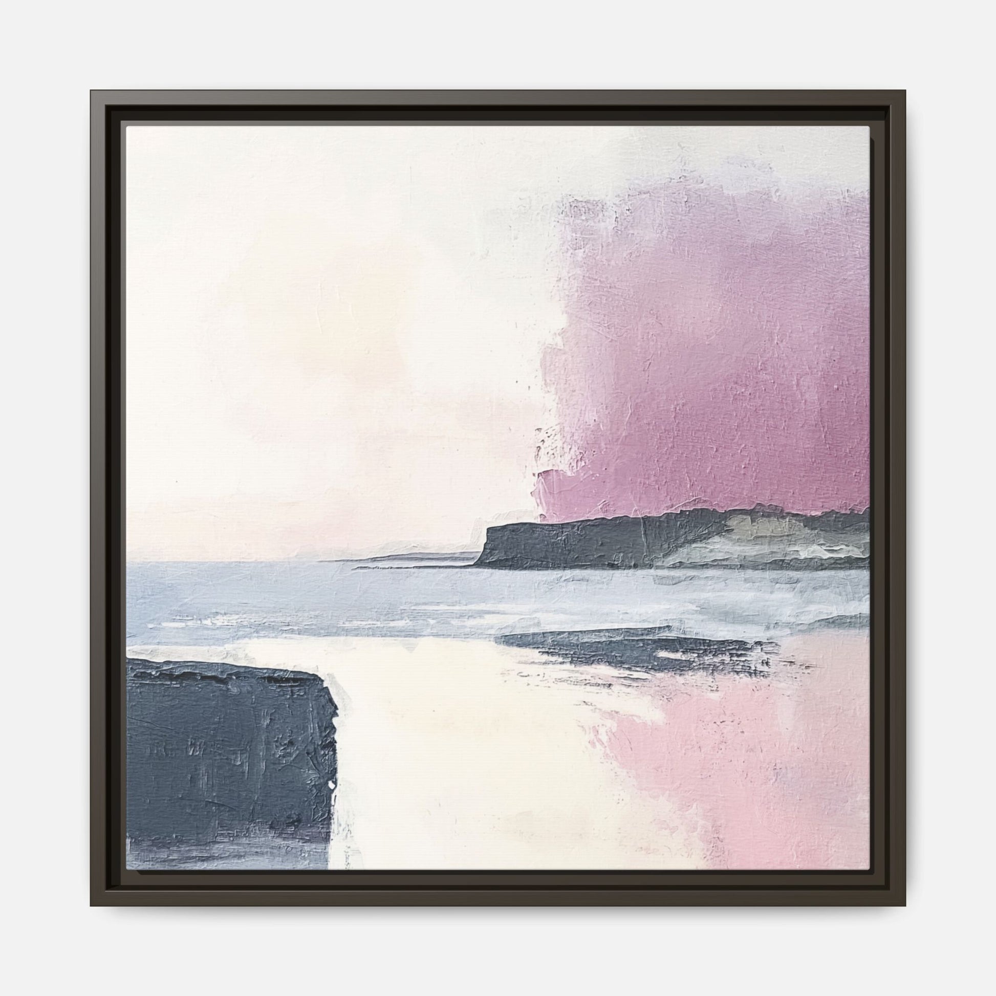 Lavender Ocean Framed Canvas Wall Art Square - Canvasses