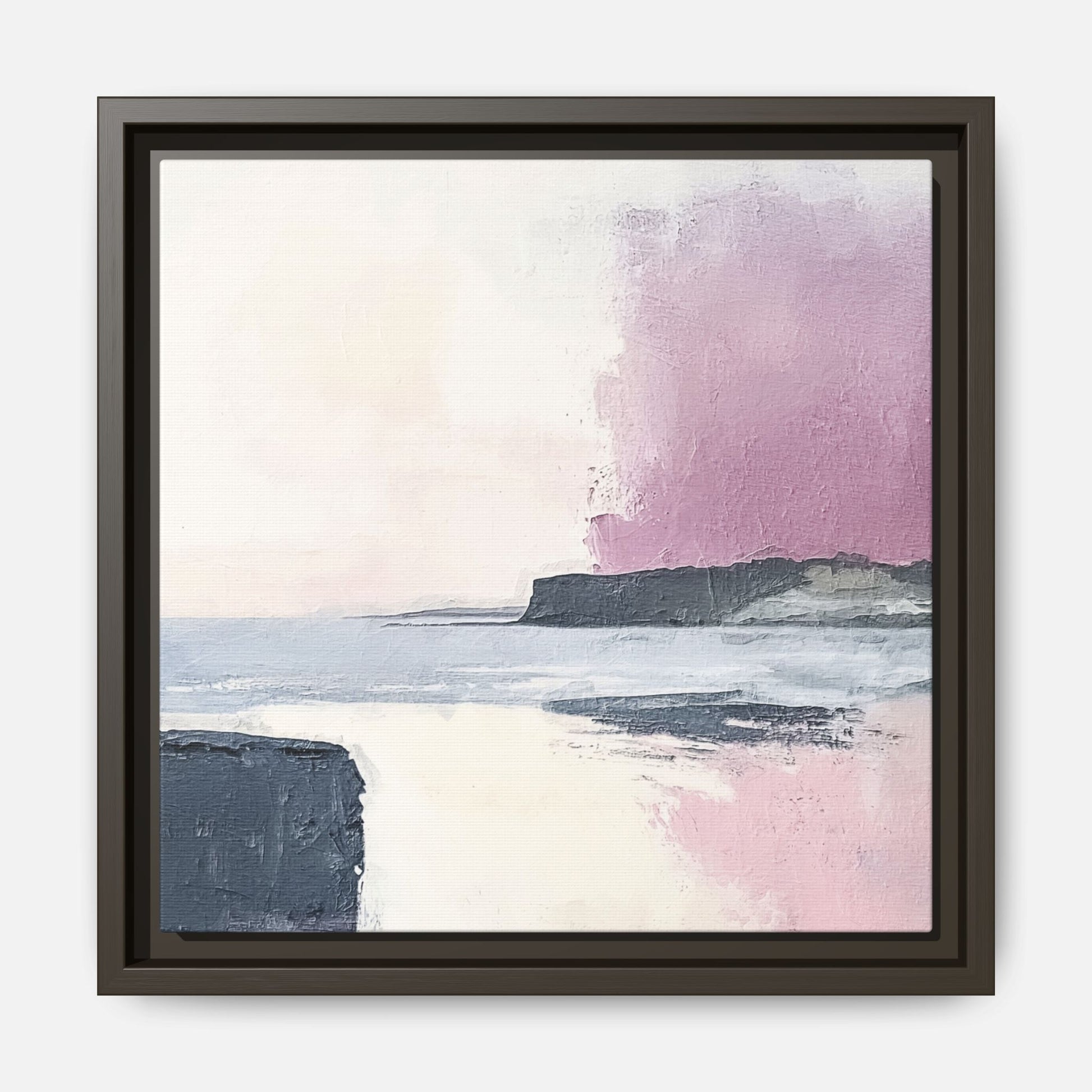 Lavender Ocean Framed Canvas Wall Art Square - Canvasses