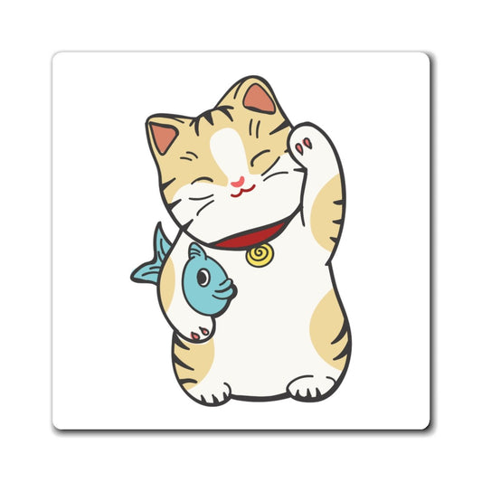Lucky Cat Square Magnet - Canvasses