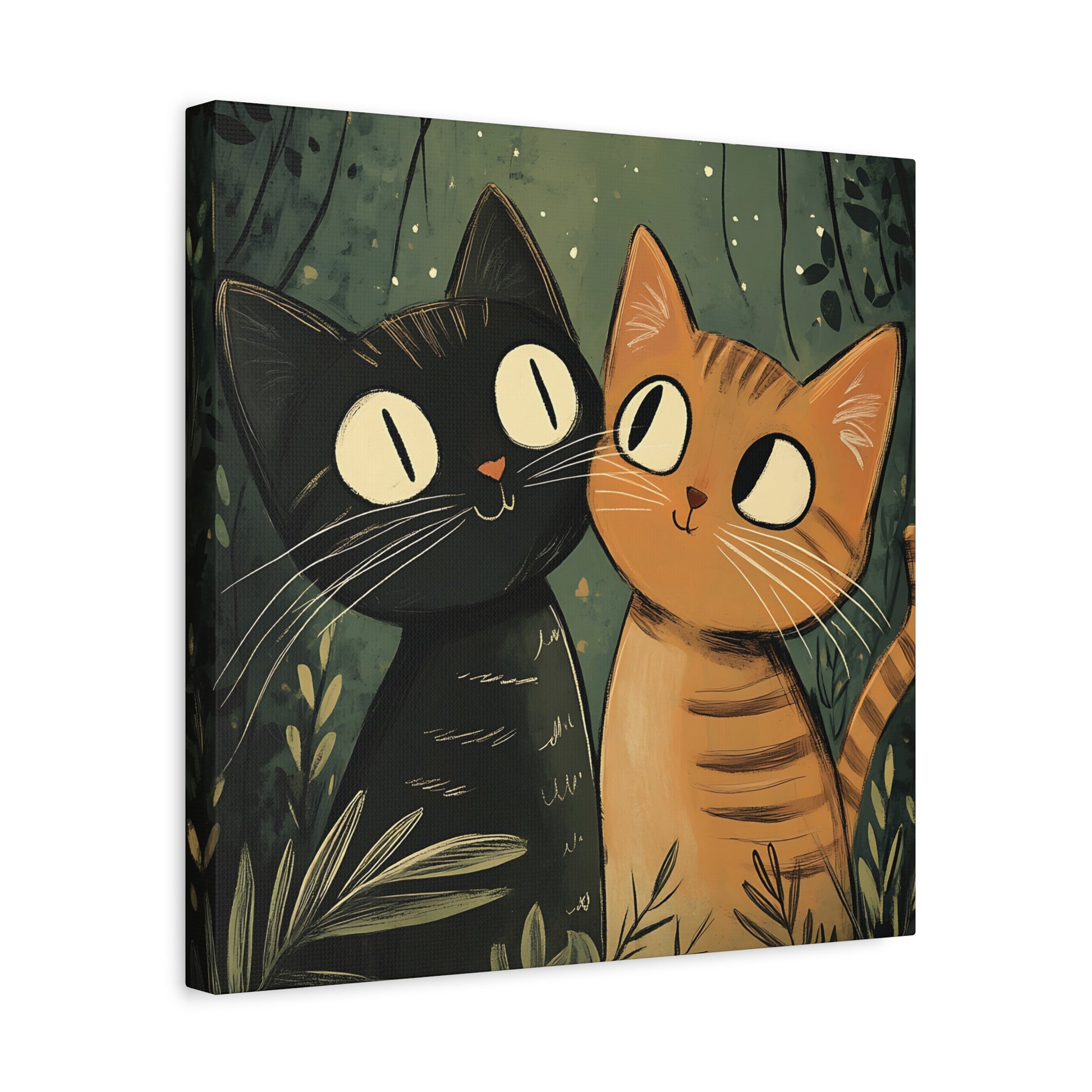 Cats in Love Canvas Wall Art Square - Canvasses