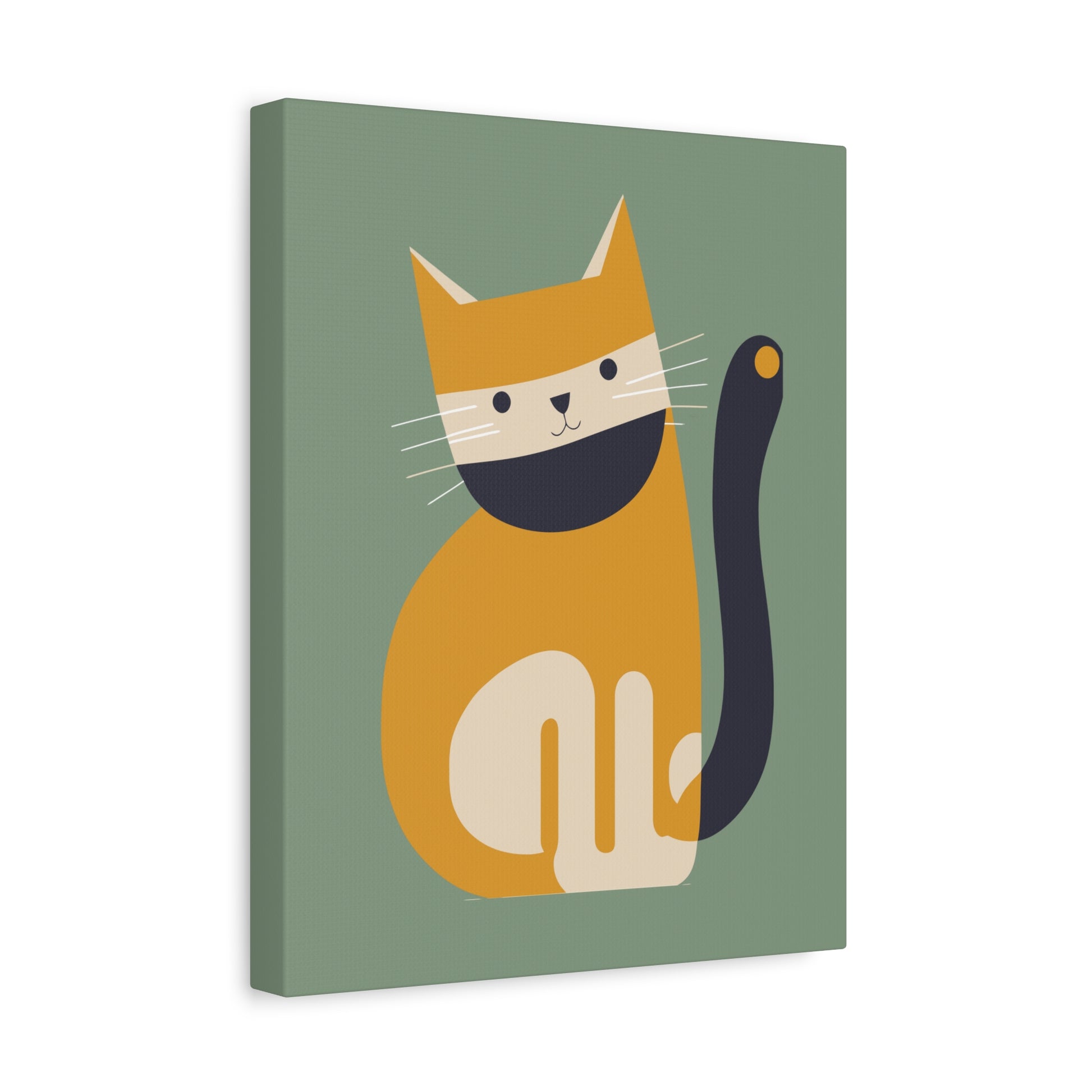 Orange Cat Canvas Wall Art Vertical - Canvasses