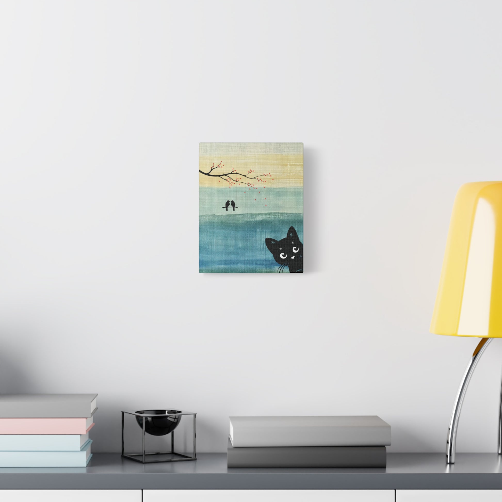 Peekaboo Cat Canvas Wall Art Vertical - Canvasses