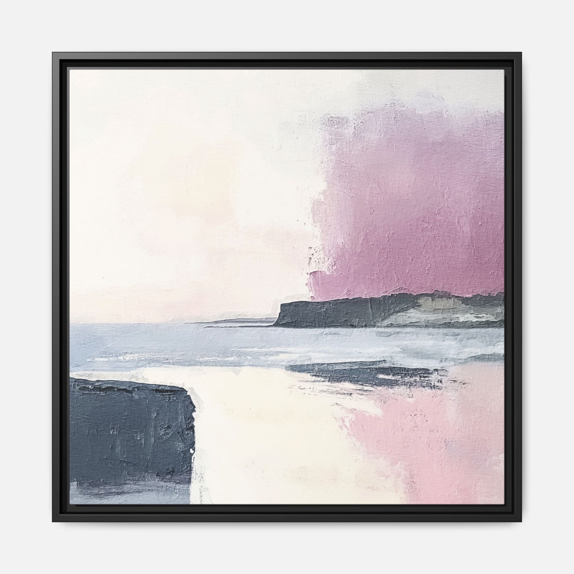 Lavender Ocean Framed Canvas Wall Art Square - Canvasses