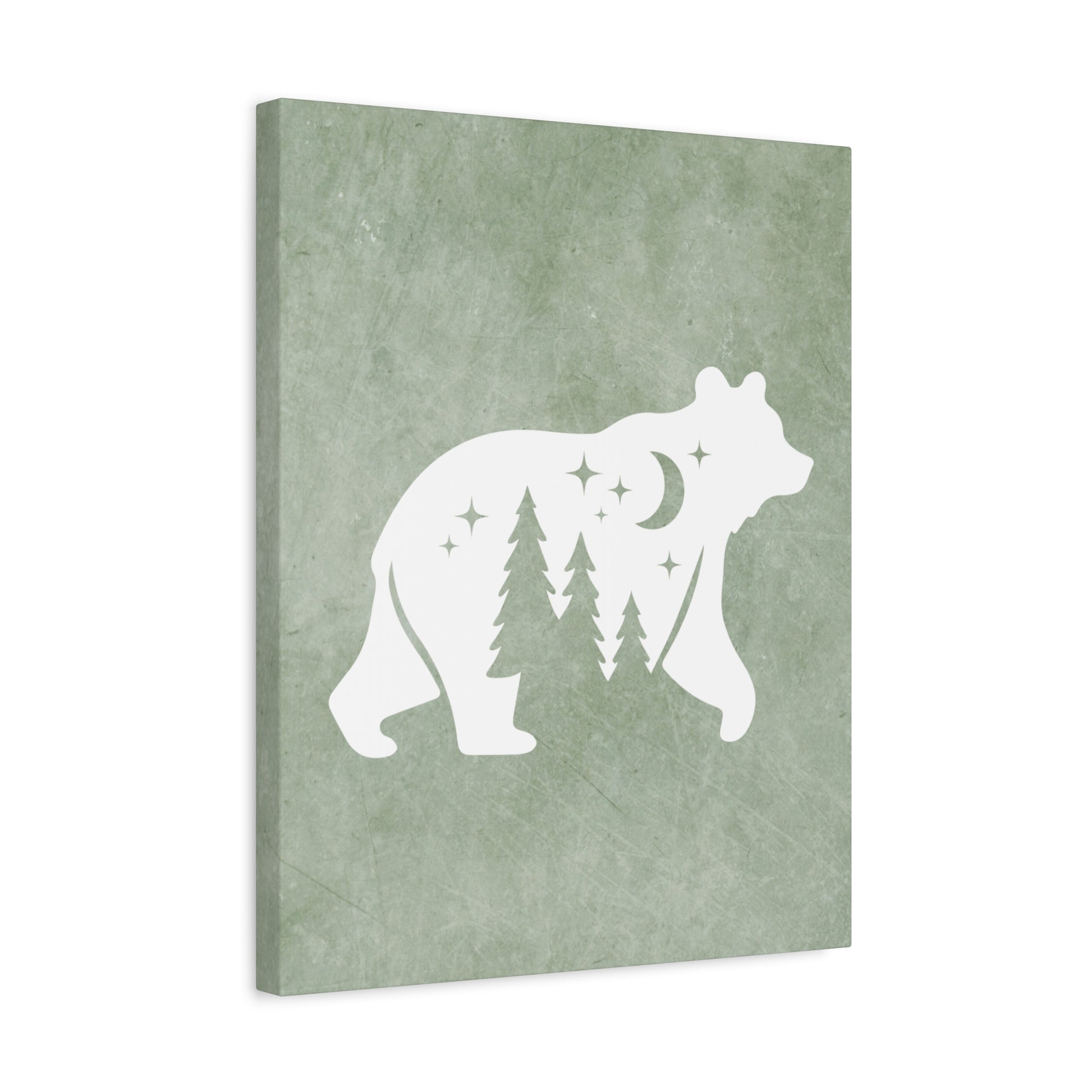Silhouette Bear Canvas Wall Art Vertical - Canvasses