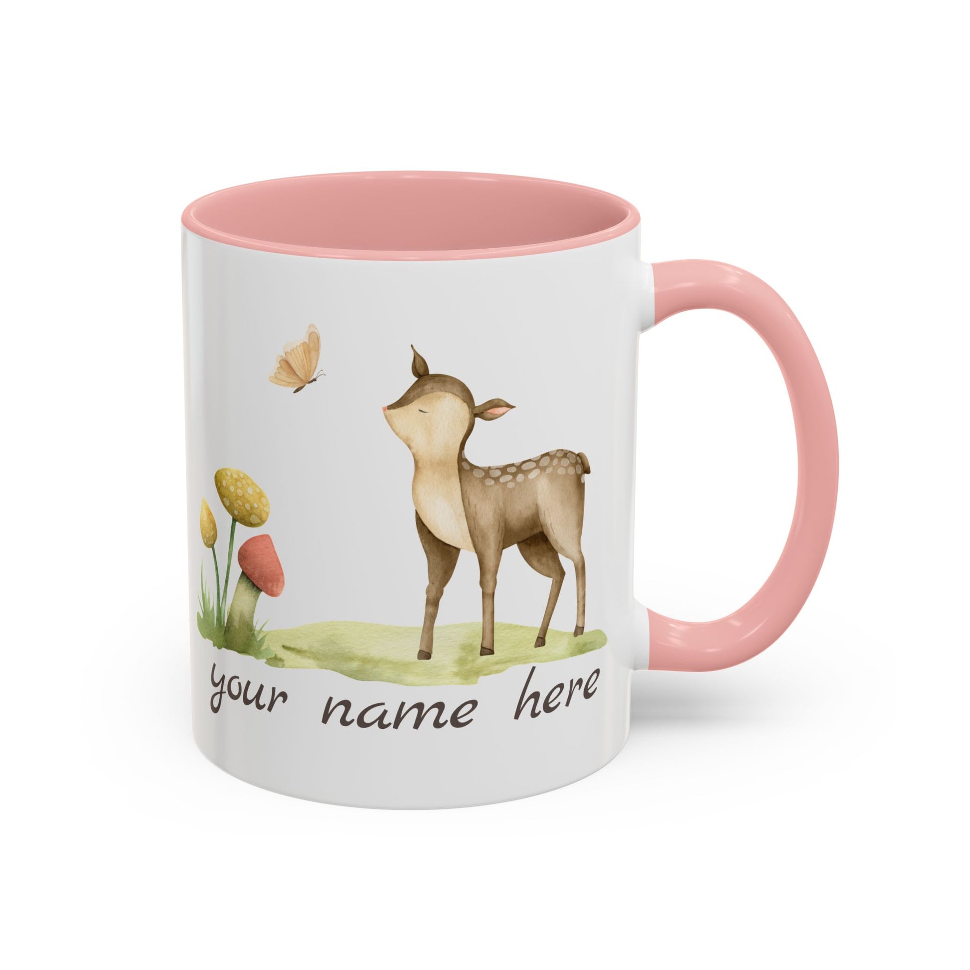Watercolor Deer Personalized Accent Mug - Canvasses