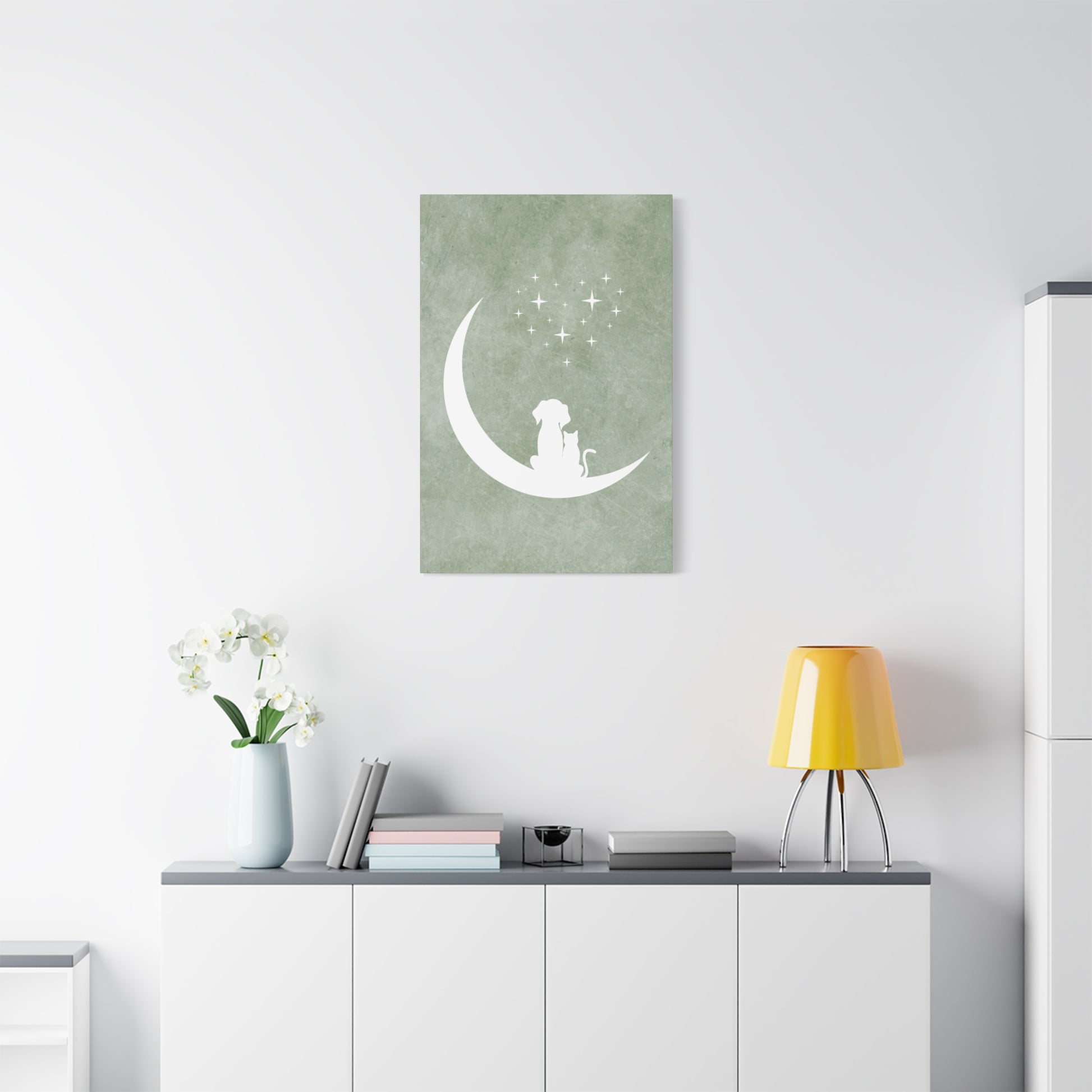 Moonlit Friends Canvas Wall Art Vertical - Canvasses