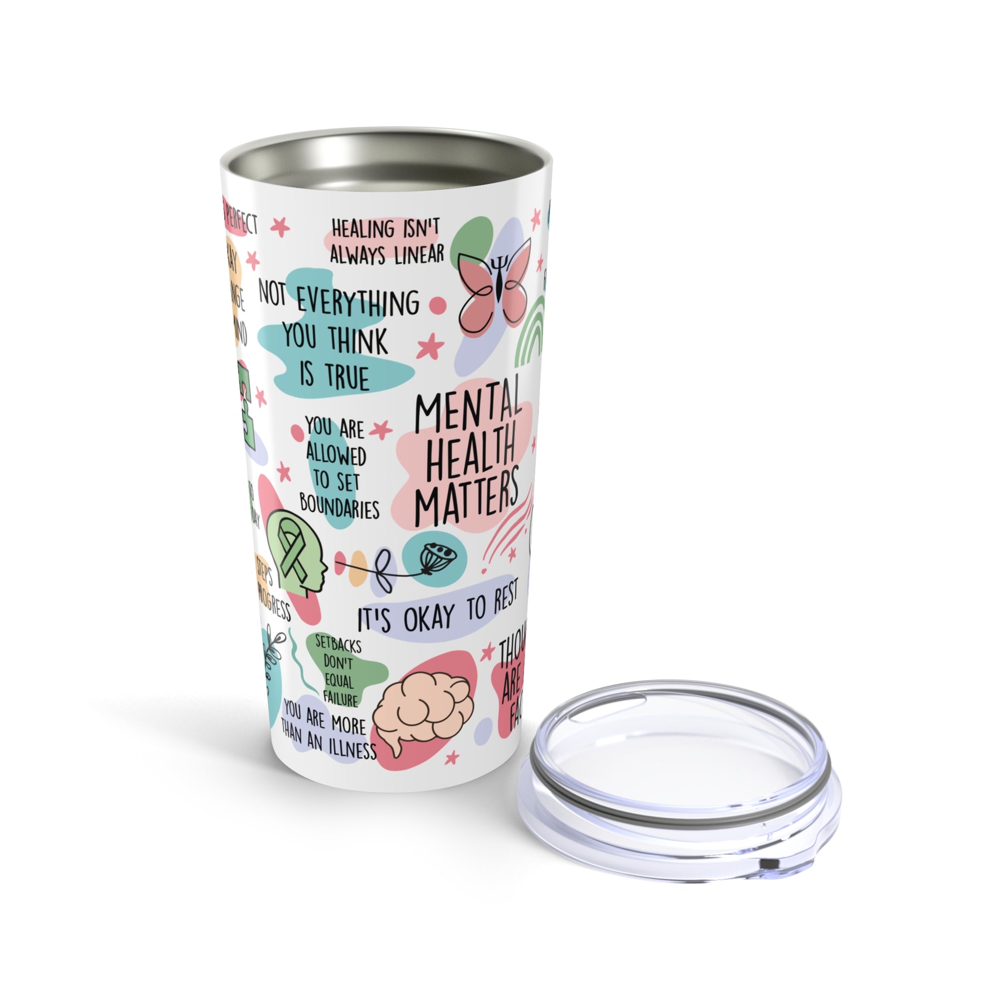 Mental Health Awareness 20 oz Stainless Steel Tumbler - Canvasses
