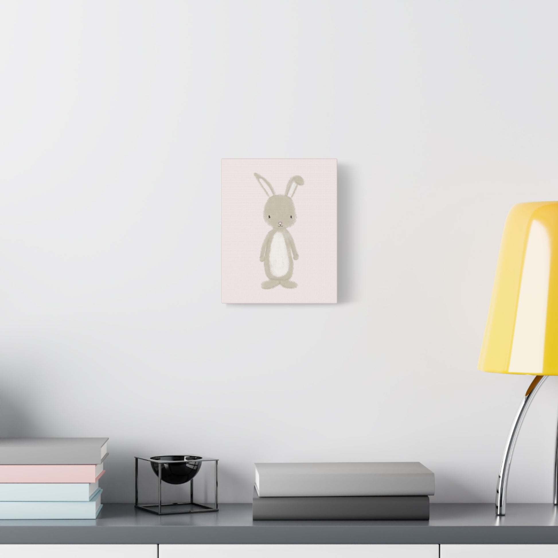 Pink Bunny Canvas Wall Art Vertical - Canvasses