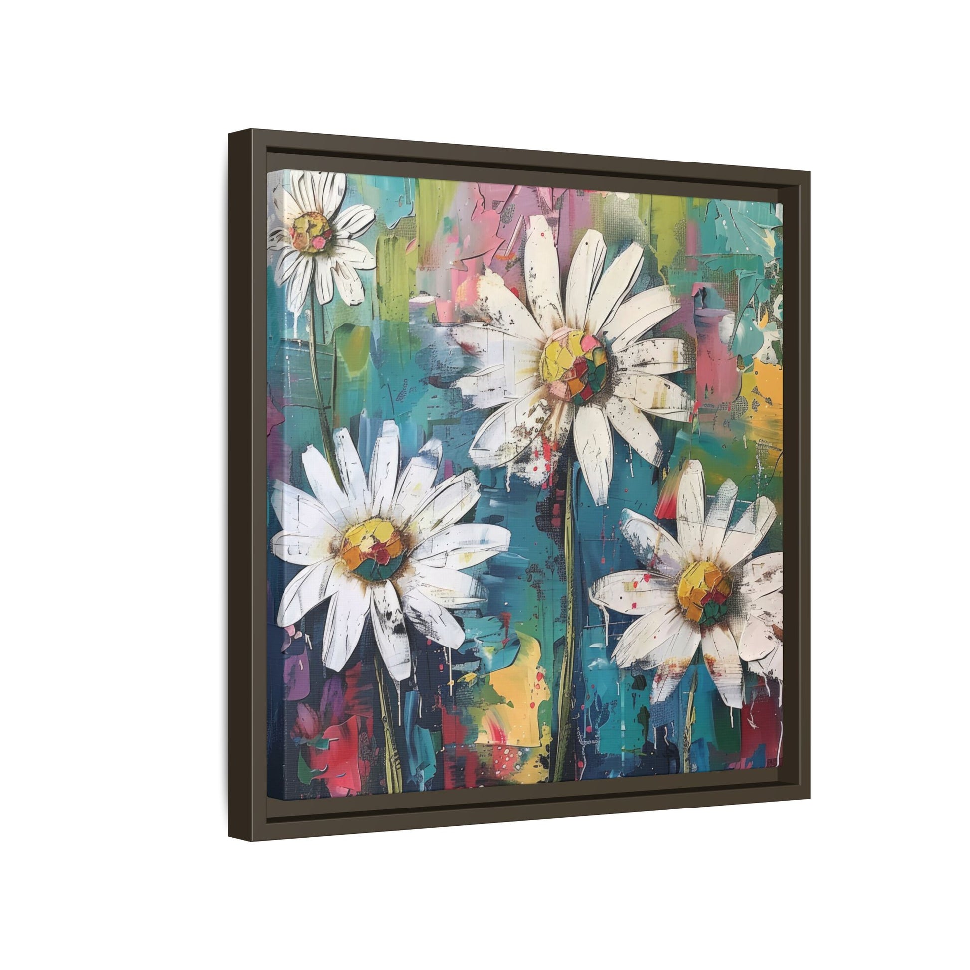 Daisy Daydreams Framed Canvas Wall Art Square - Canvasses