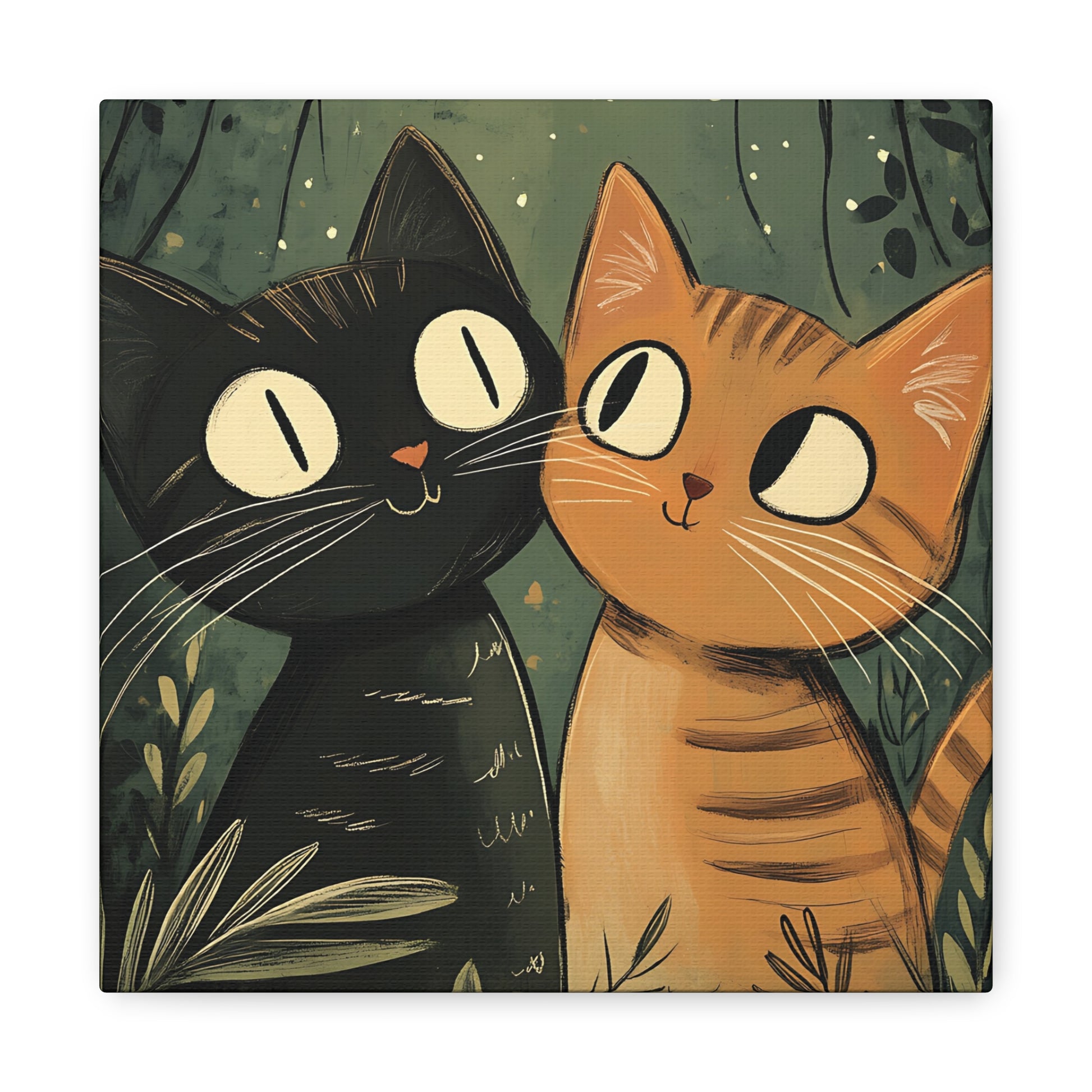 Cats in Love Canvas Wall Art Square - Canvasses
