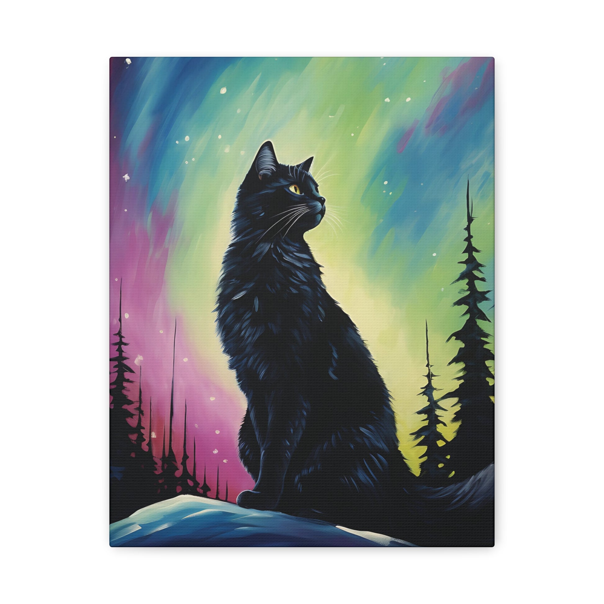 Aurora Cat Canvas Wall Art Vertical - Canvasses