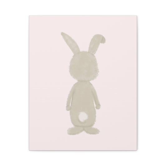 Pink Bunny Back Canvas Wall Art Vertical - Canvasses