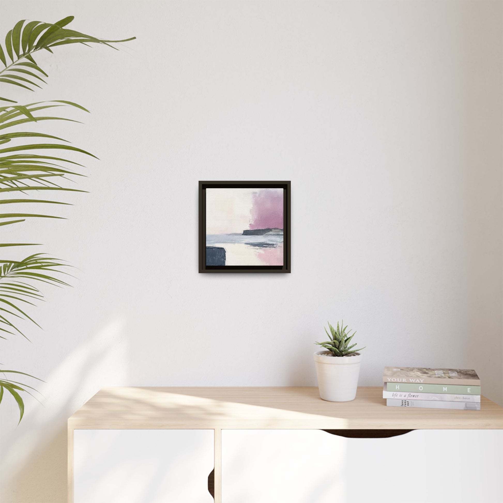Lavender Ocean Framed Canvas Wall Art Square - Canvasses
