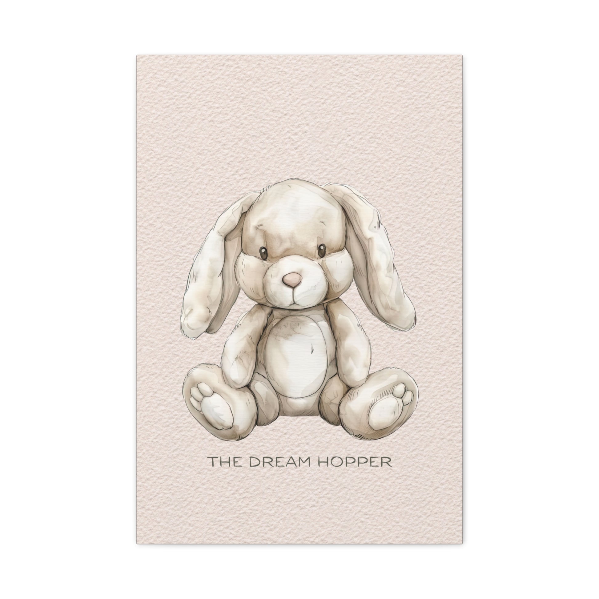 Vintage Plush Rabbit Canvas Wall Art Vertical - Canvasses