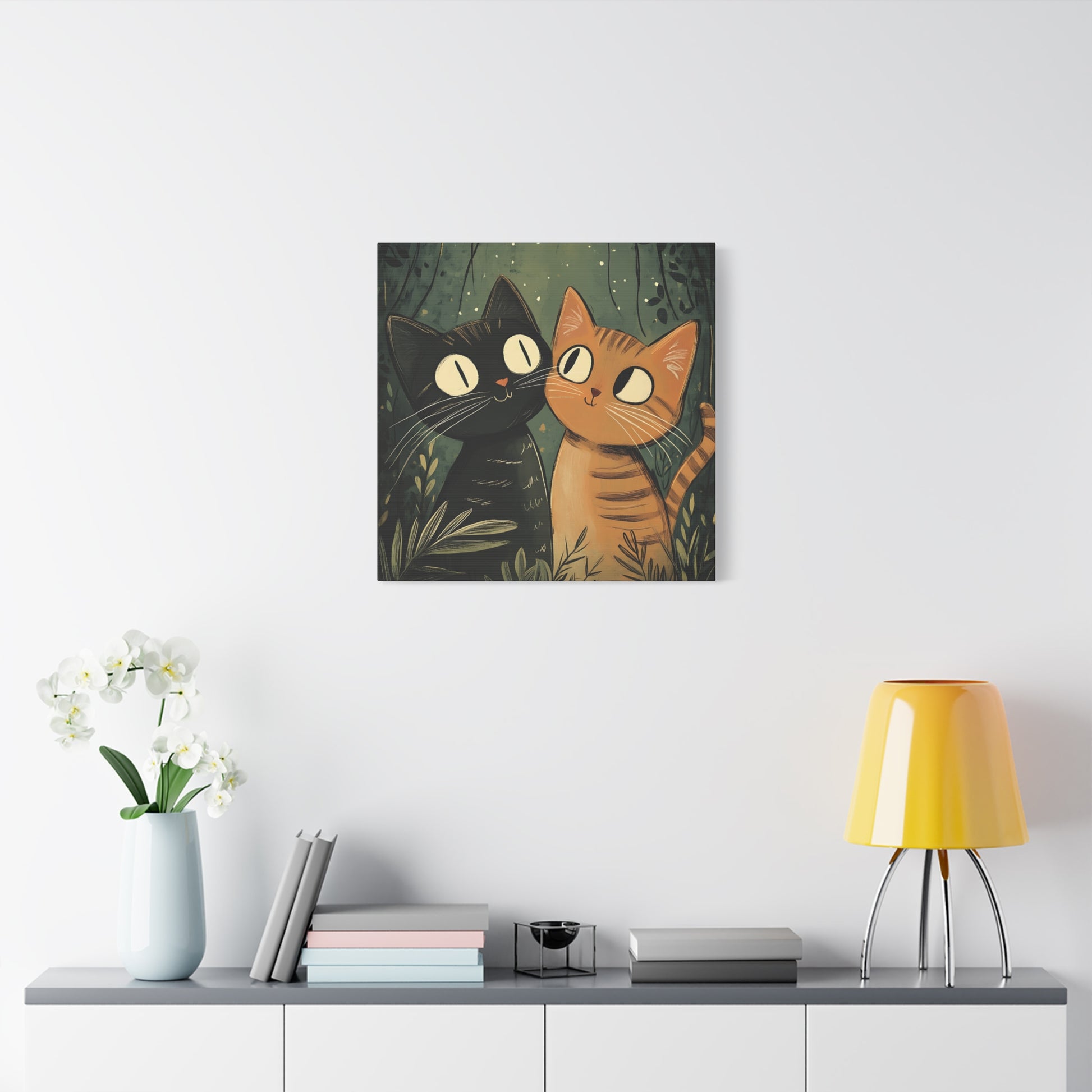 Cats in Love Canvas Wall Art Square - Canvasses