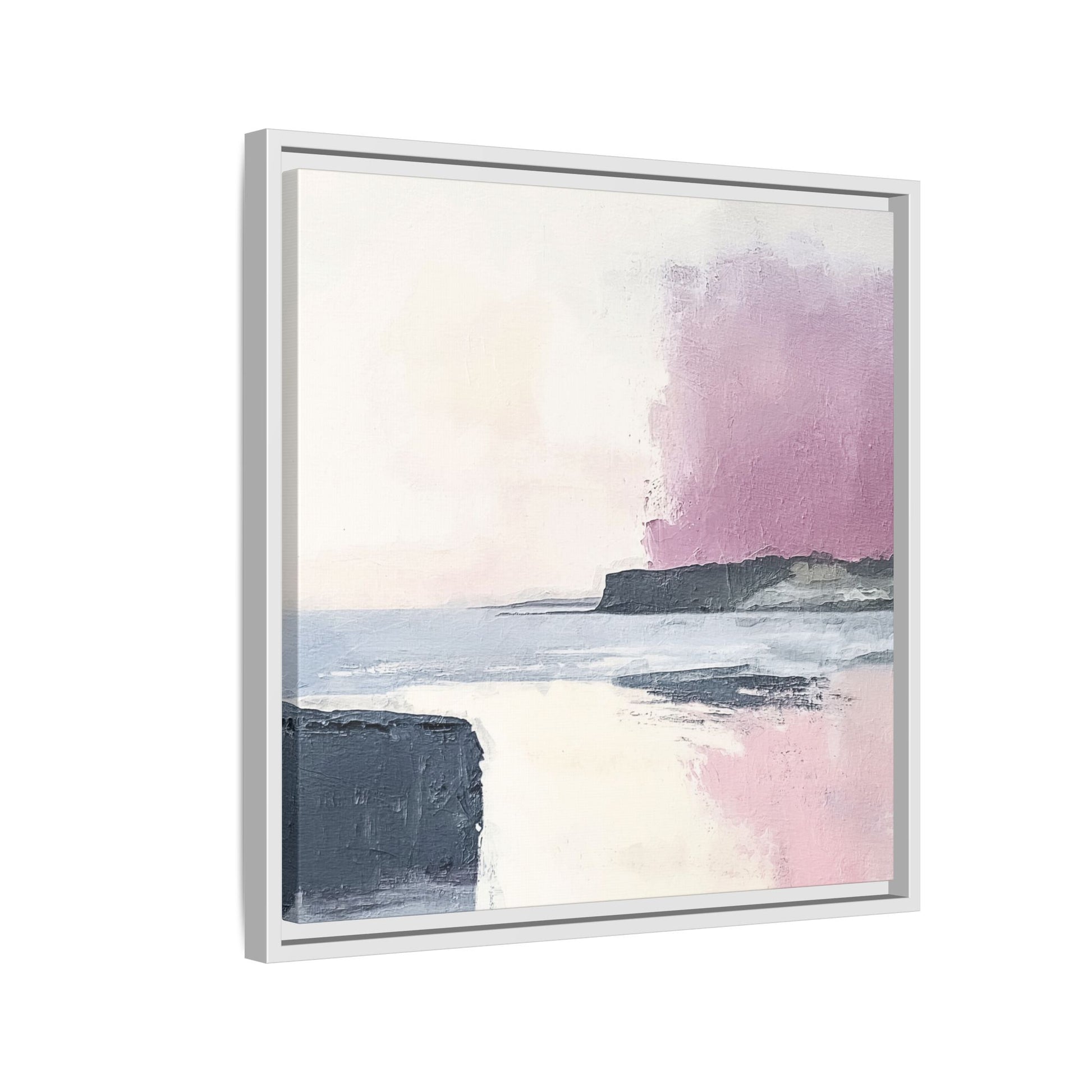 Lavender Ocean Framed Canvas Wall Art Square - Canvasses