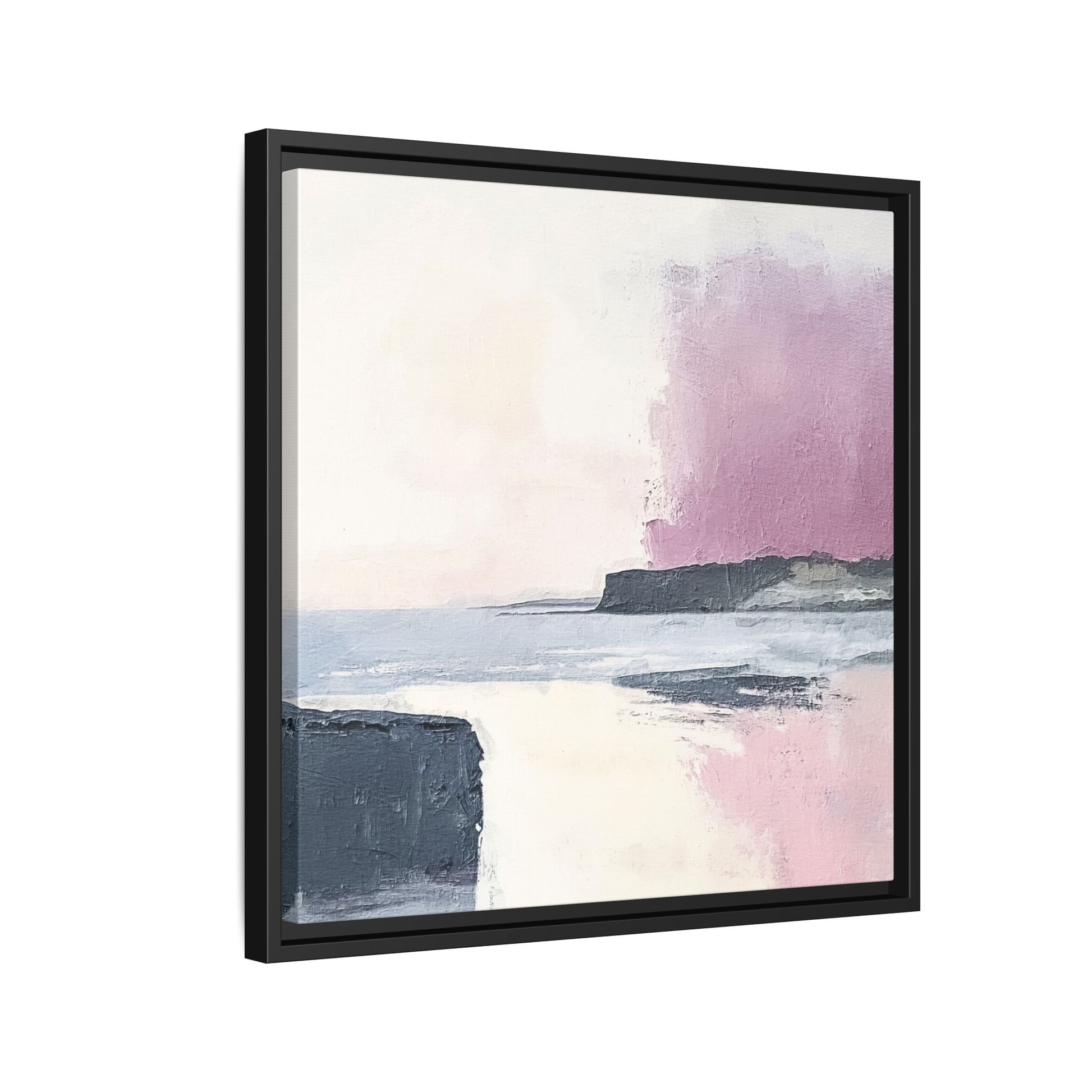 Lavender Ocean Framed Canvas Wall Art Square - Canvasses