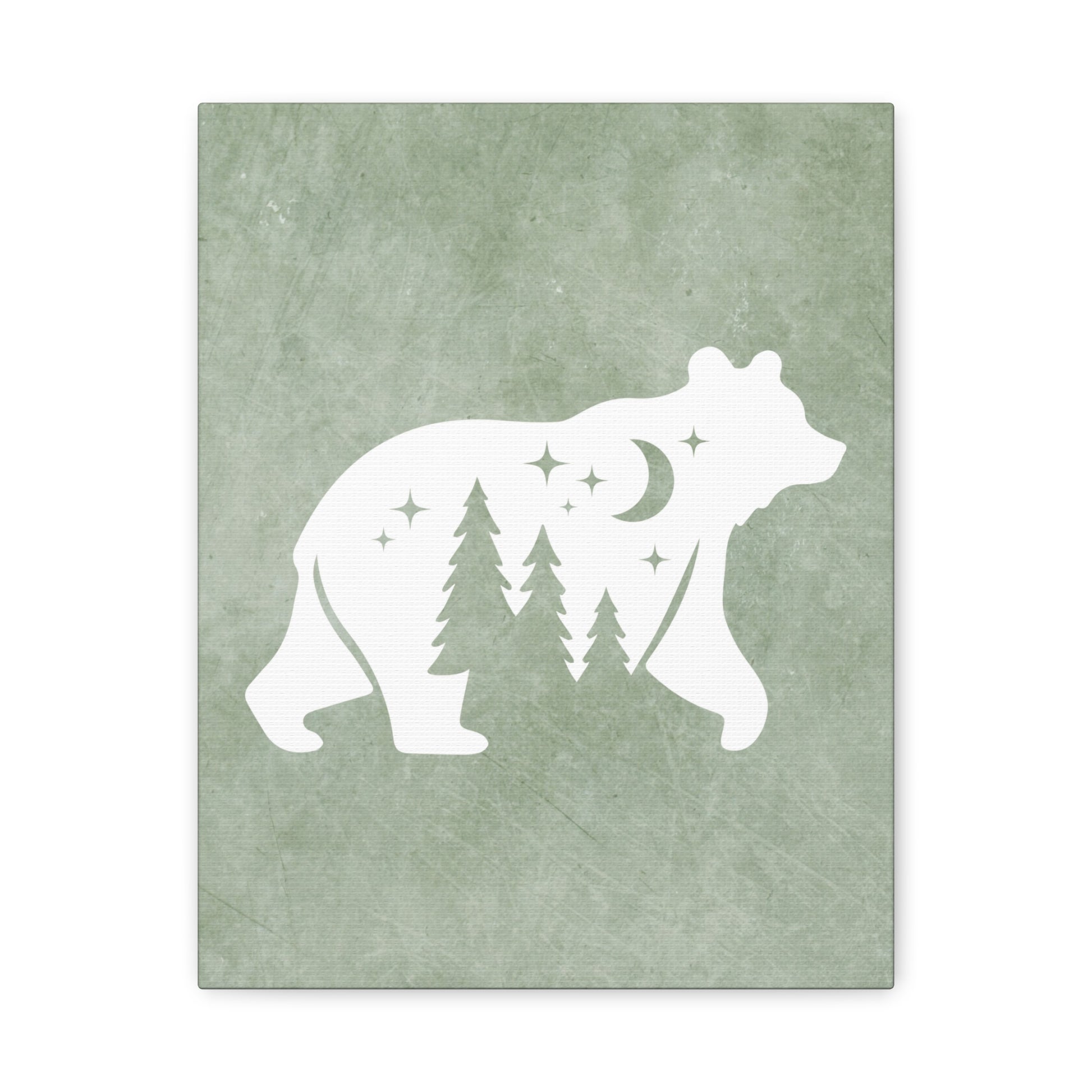 Silhouette Bear Canvas Wall Art Vertical - Canvasses