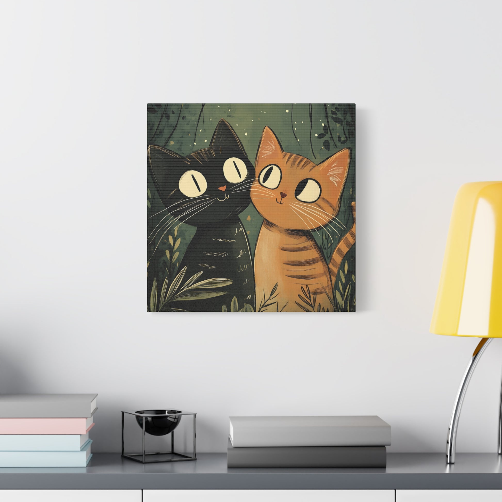 Cats in Love Canvas Wall Art Square - Canvasses