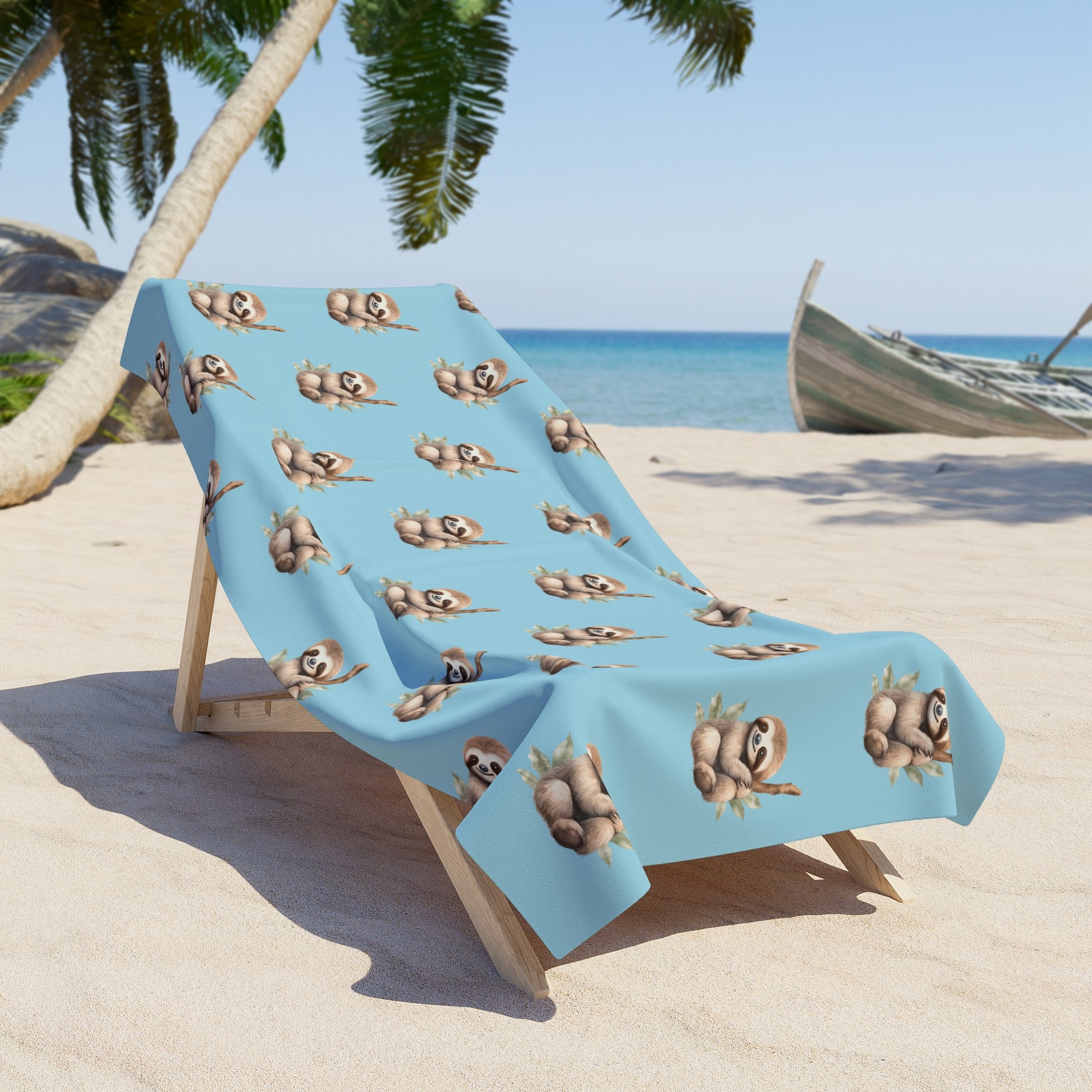 Lazy Daze Sloth Oversized Beach Towel - Canvasses