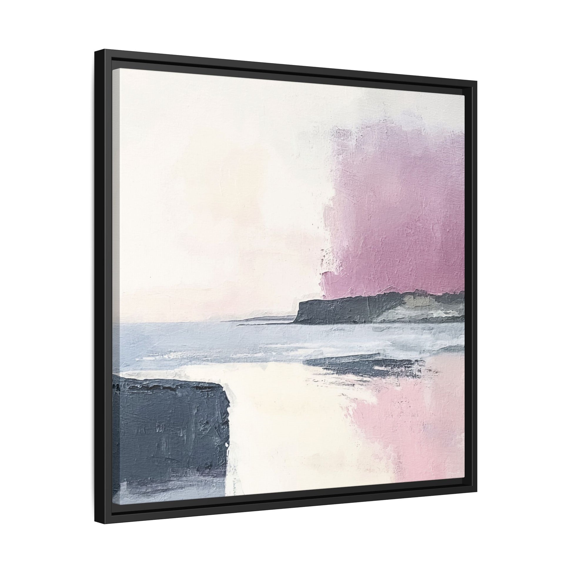 Lavender Ocean Framed Canvas Wall Art Square - Canvasses