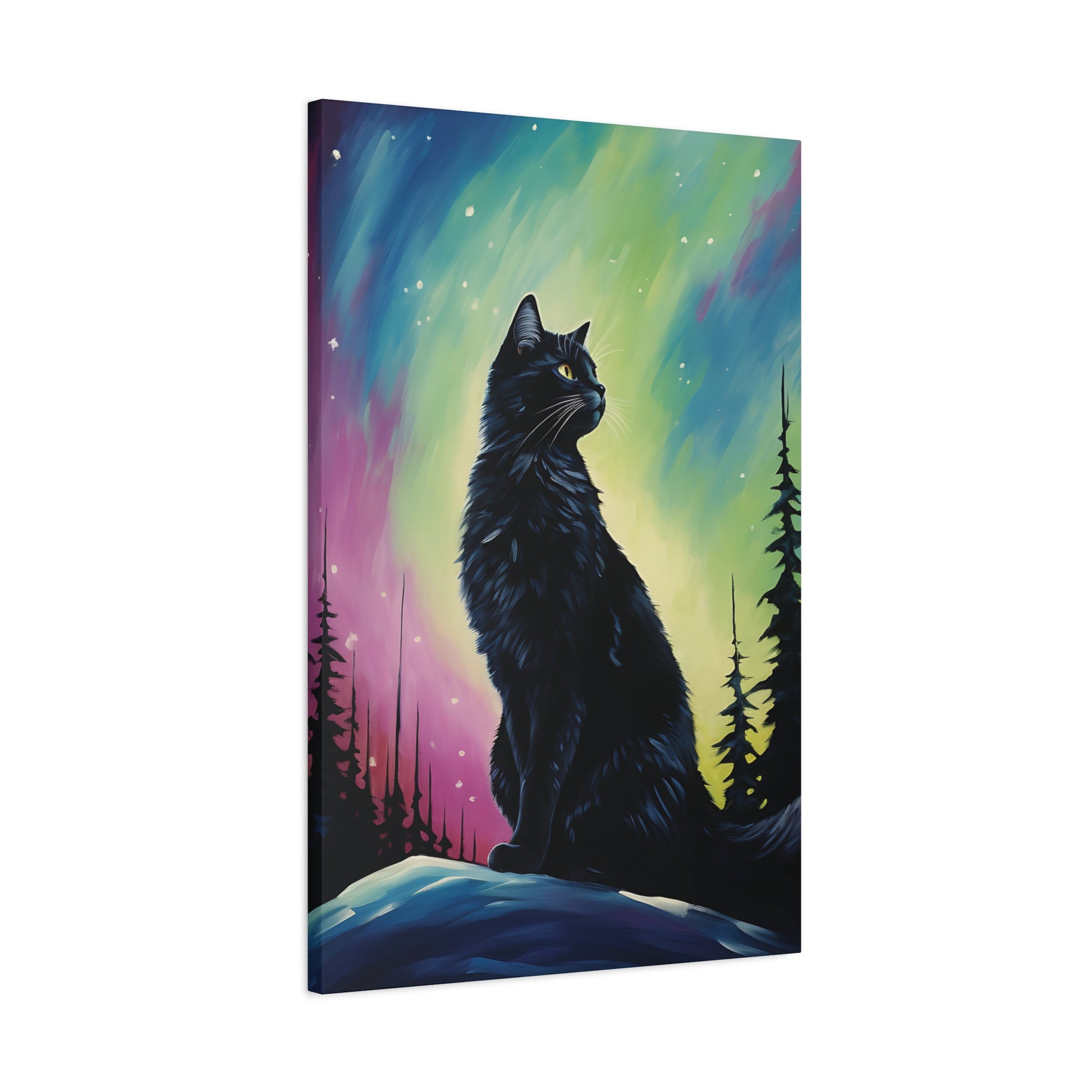 Aurora Cat Canvas Wall Art Vertical - Canvasses
